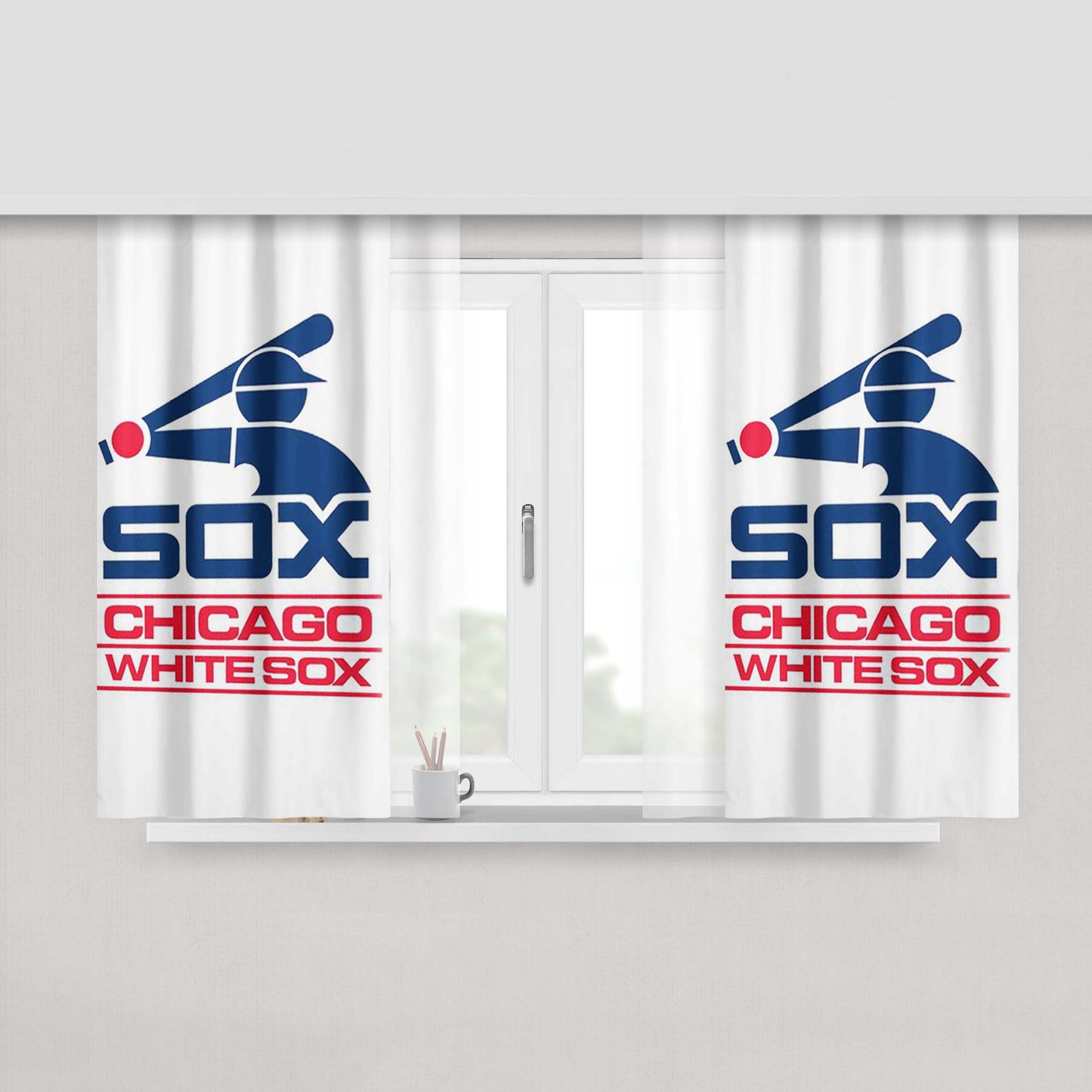 Chicago White Sox 3 Peach Skin Window Curtains