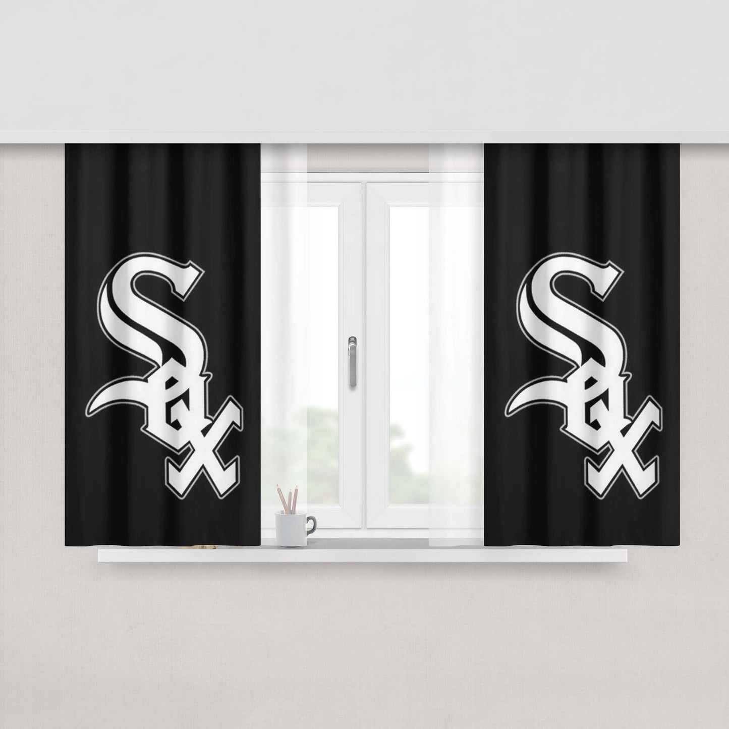 Chicago White Sox Baseball Peach Skin Window Curtains