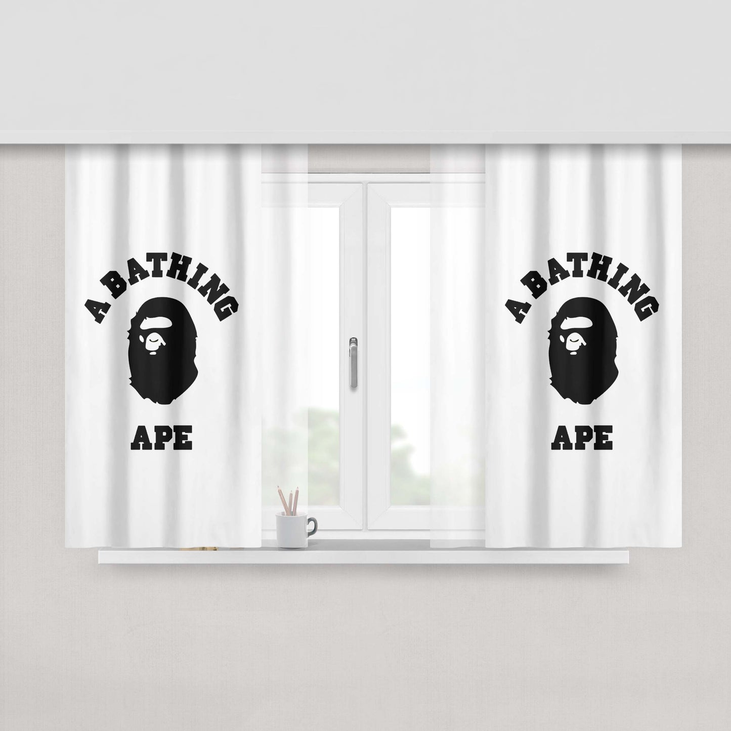 Classic A Bathing Ape Peach Skin Window Curtains