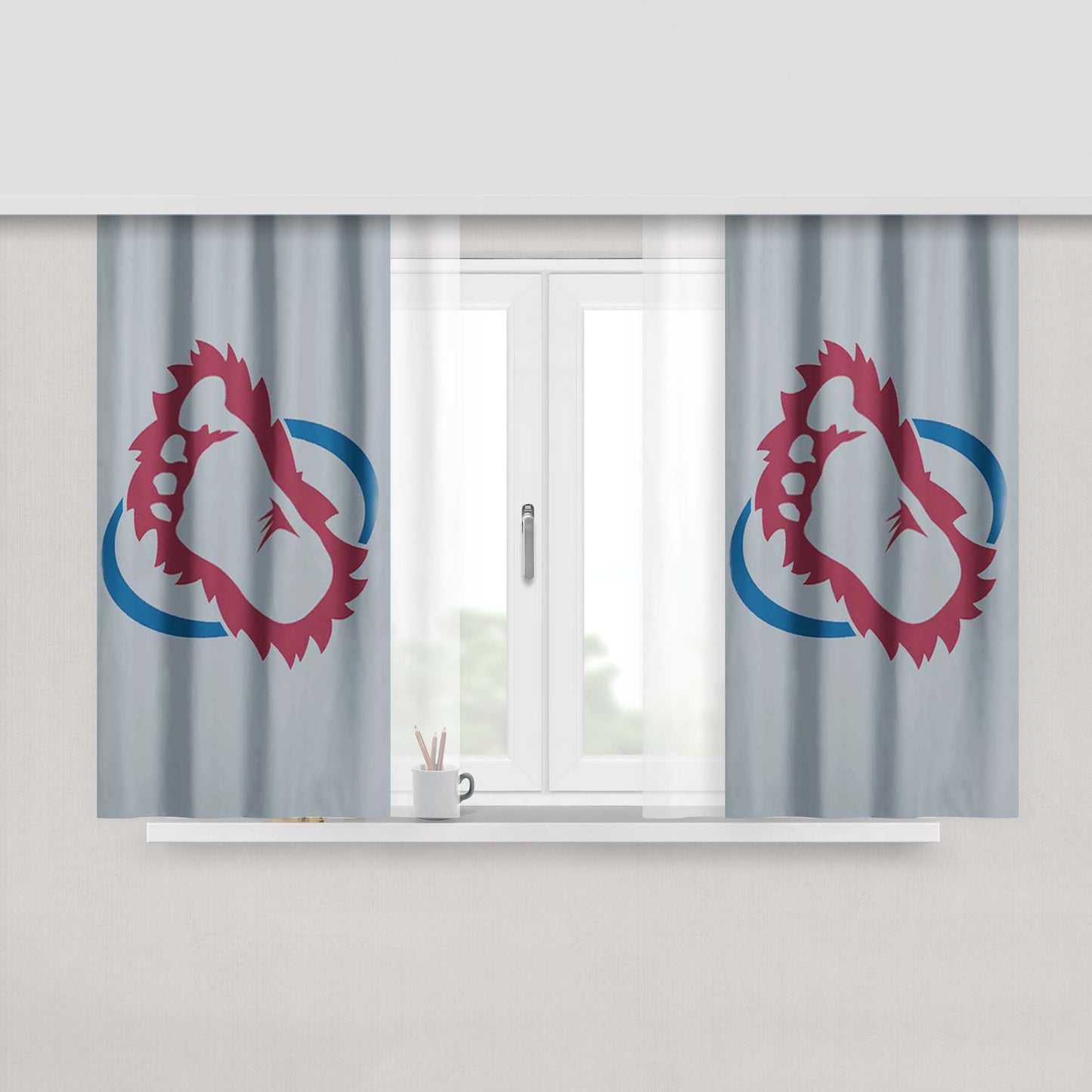 Colorado Avalanche 3 Peach Skin Window Curtains