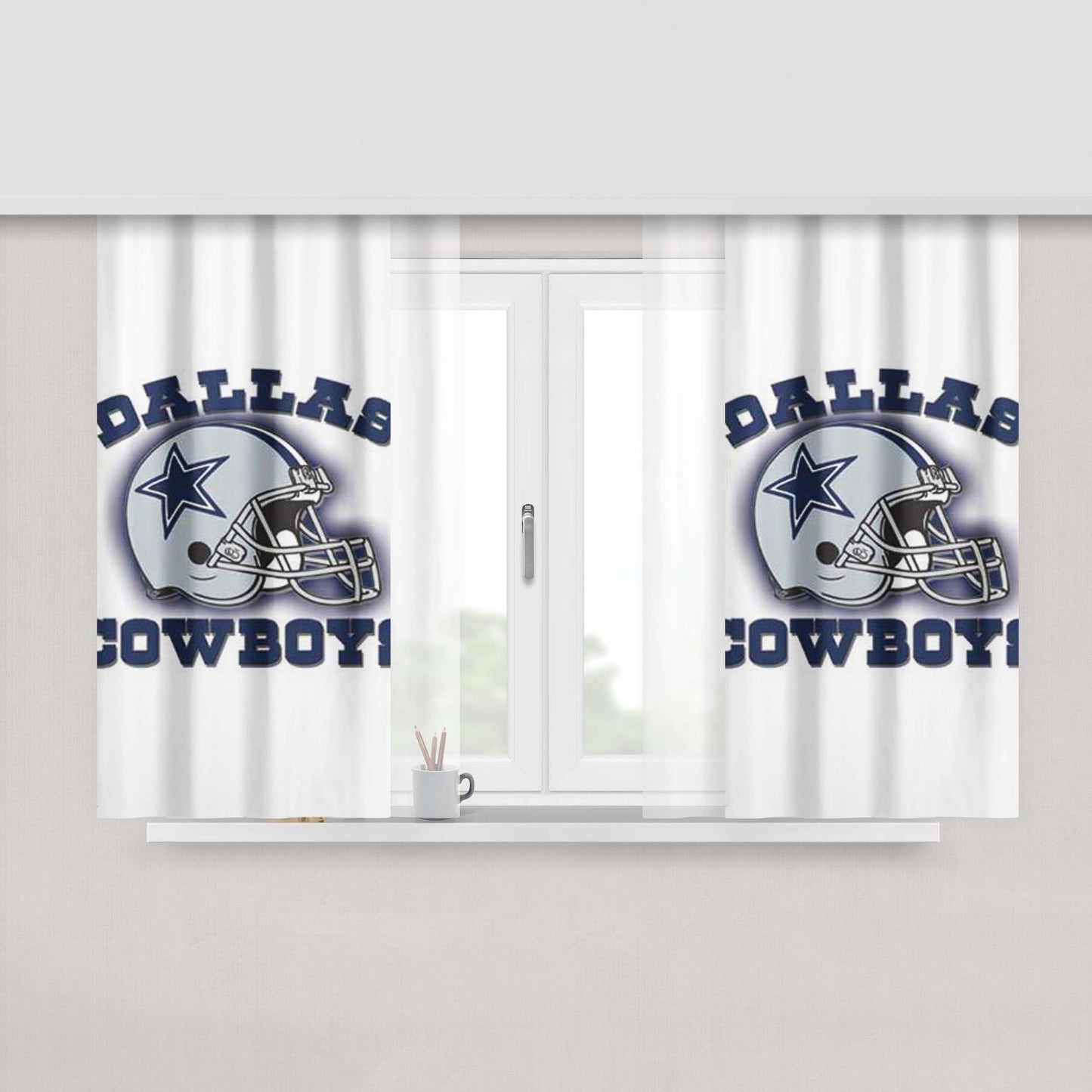 Dallas Cowboys Classic Logo Peach Skin Window Curtains