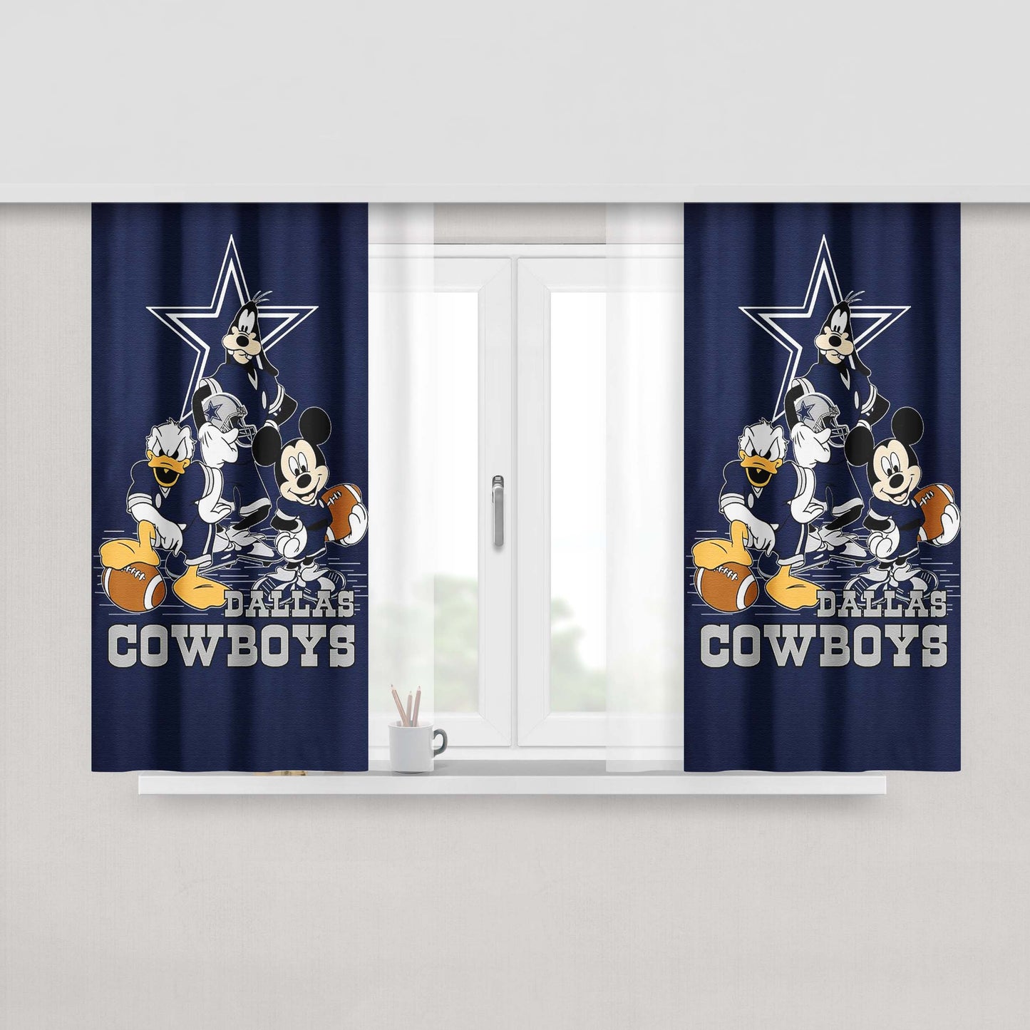 Dallas Cowboys Disney Peach Skin Window Curtains