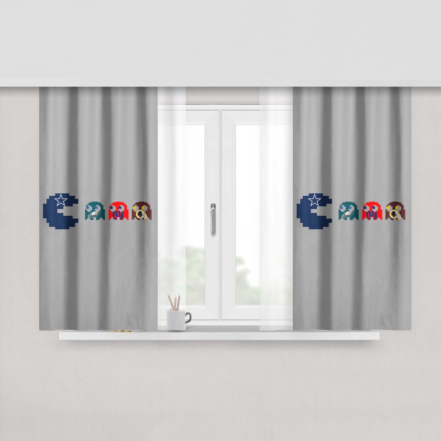 Dallas Cowboys Eating The Nfc Peach Skin Window Curtains