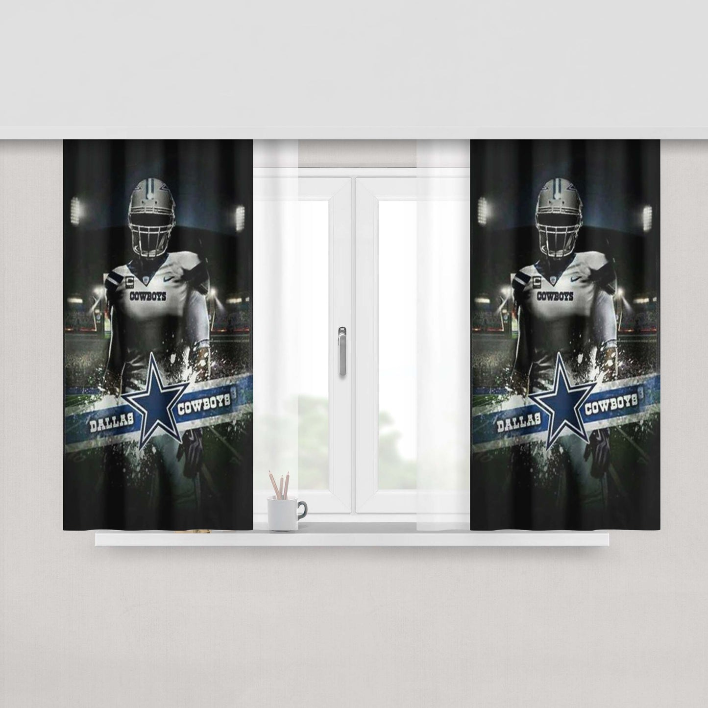 Dallas Cowboys Player Peach Skin Window Curtains