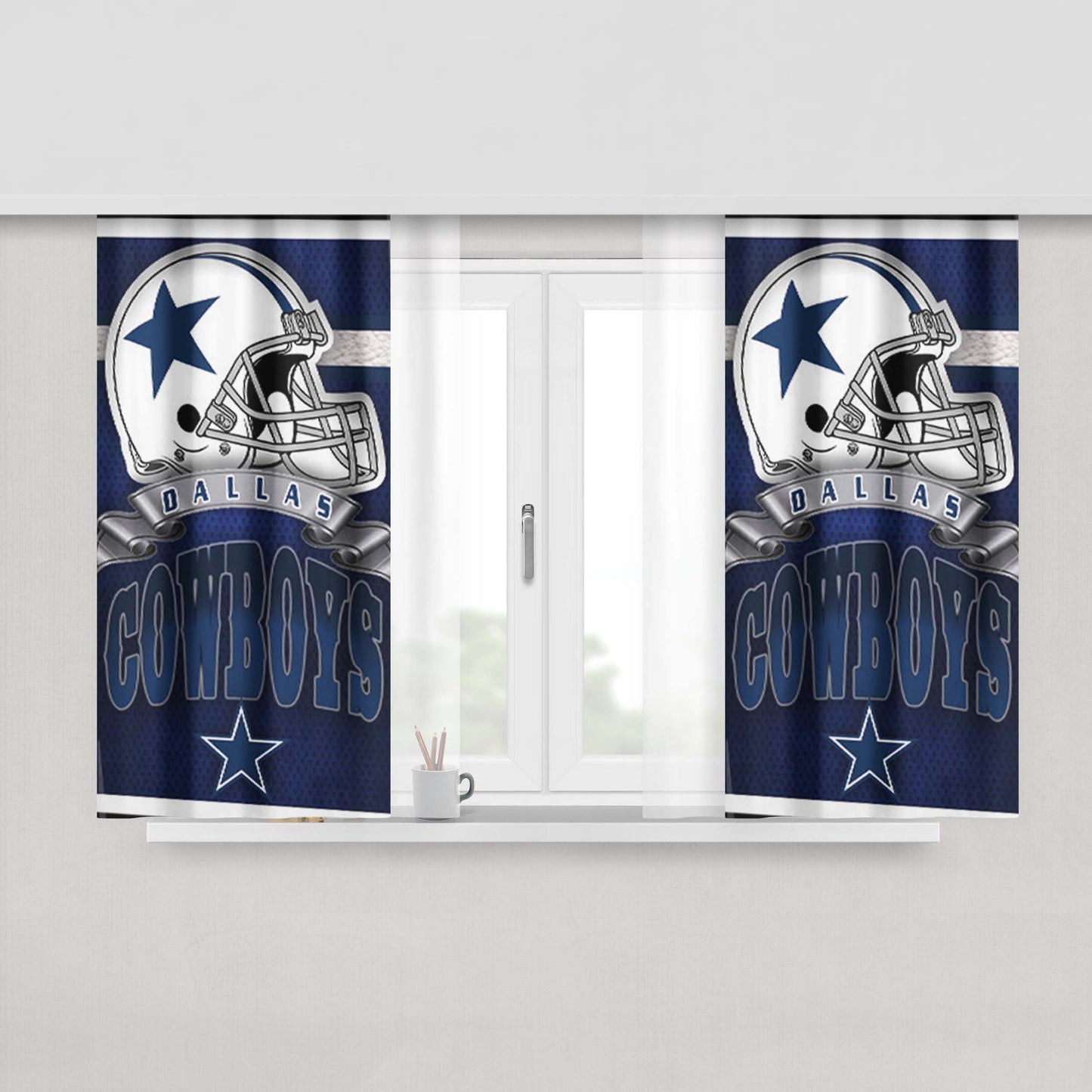 Dallas Cowboys Peach Skin Window Curtains