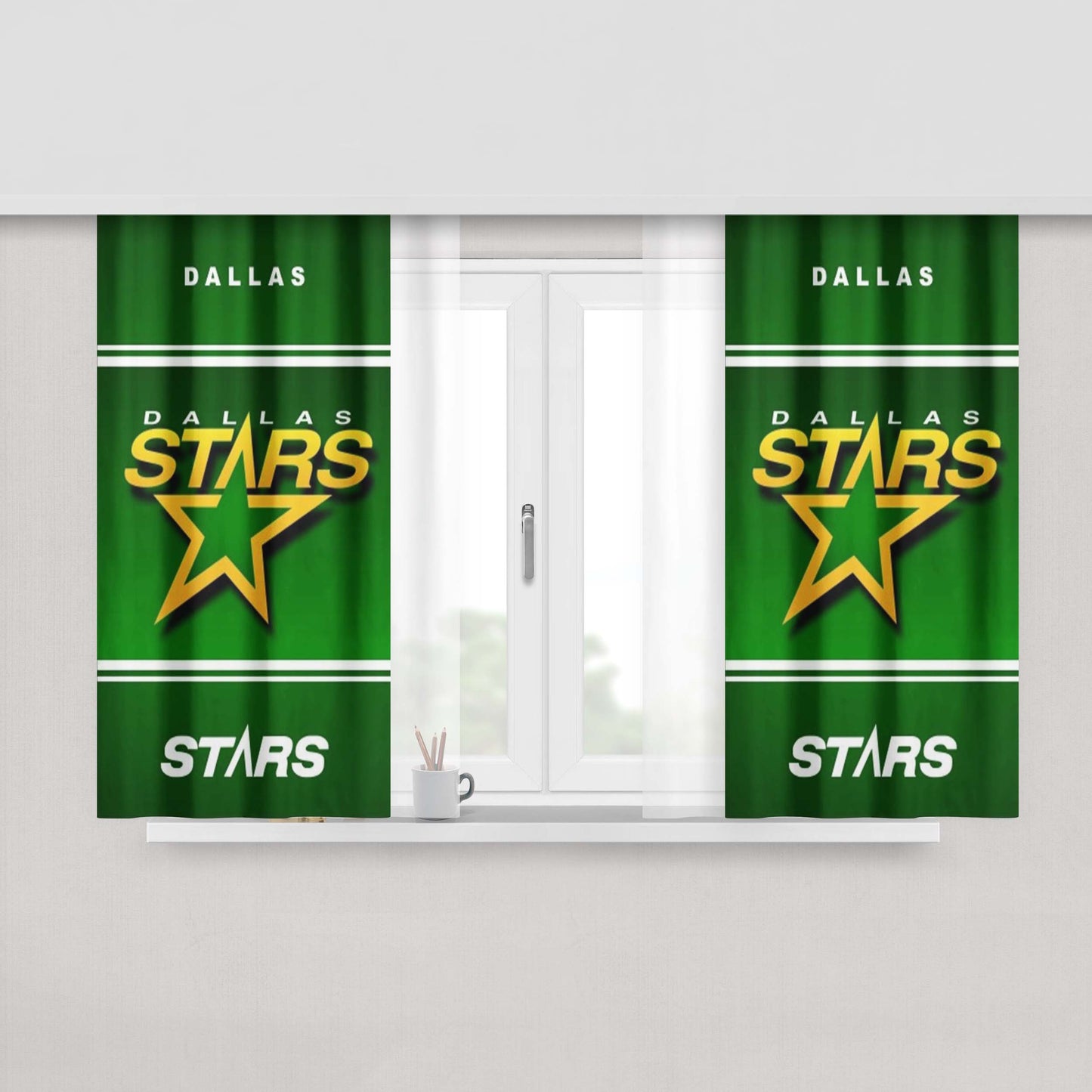 Dallas Stars Peach Skin Window Curtains