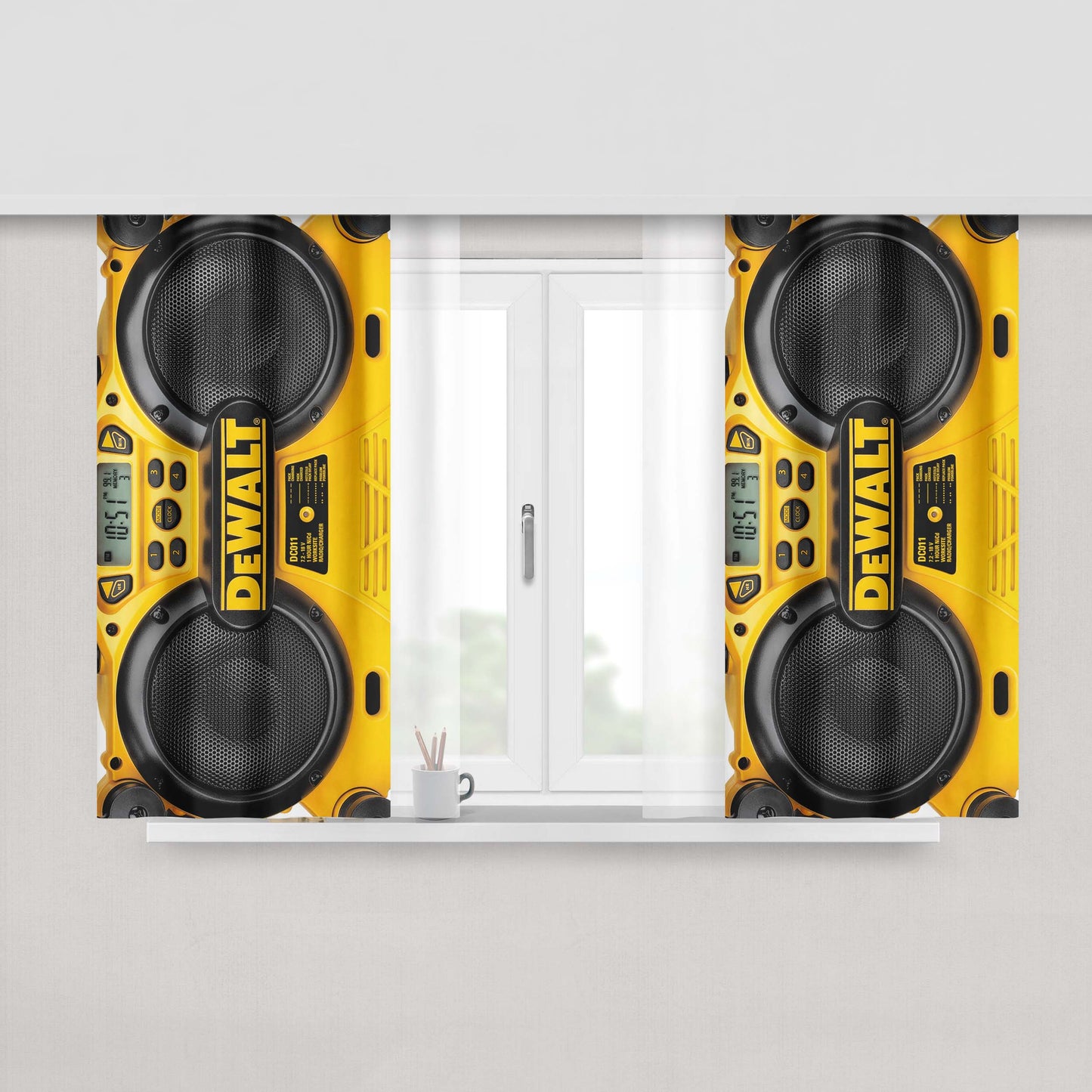 Dewalt Jobsite Yellow Radio Peach Skin Window Curtains