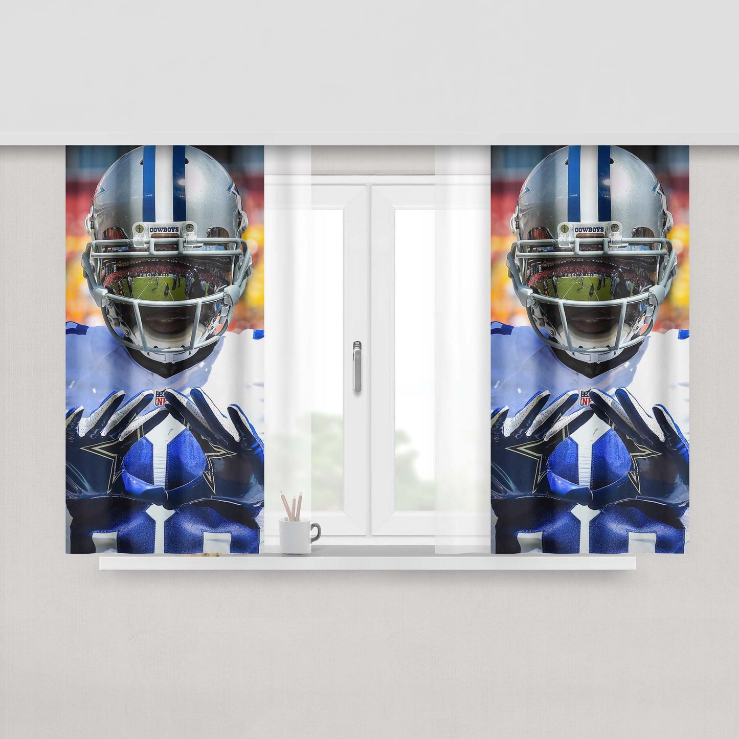 Dez Bryant Dallas Cowboys King Peach Skin Window Curtains