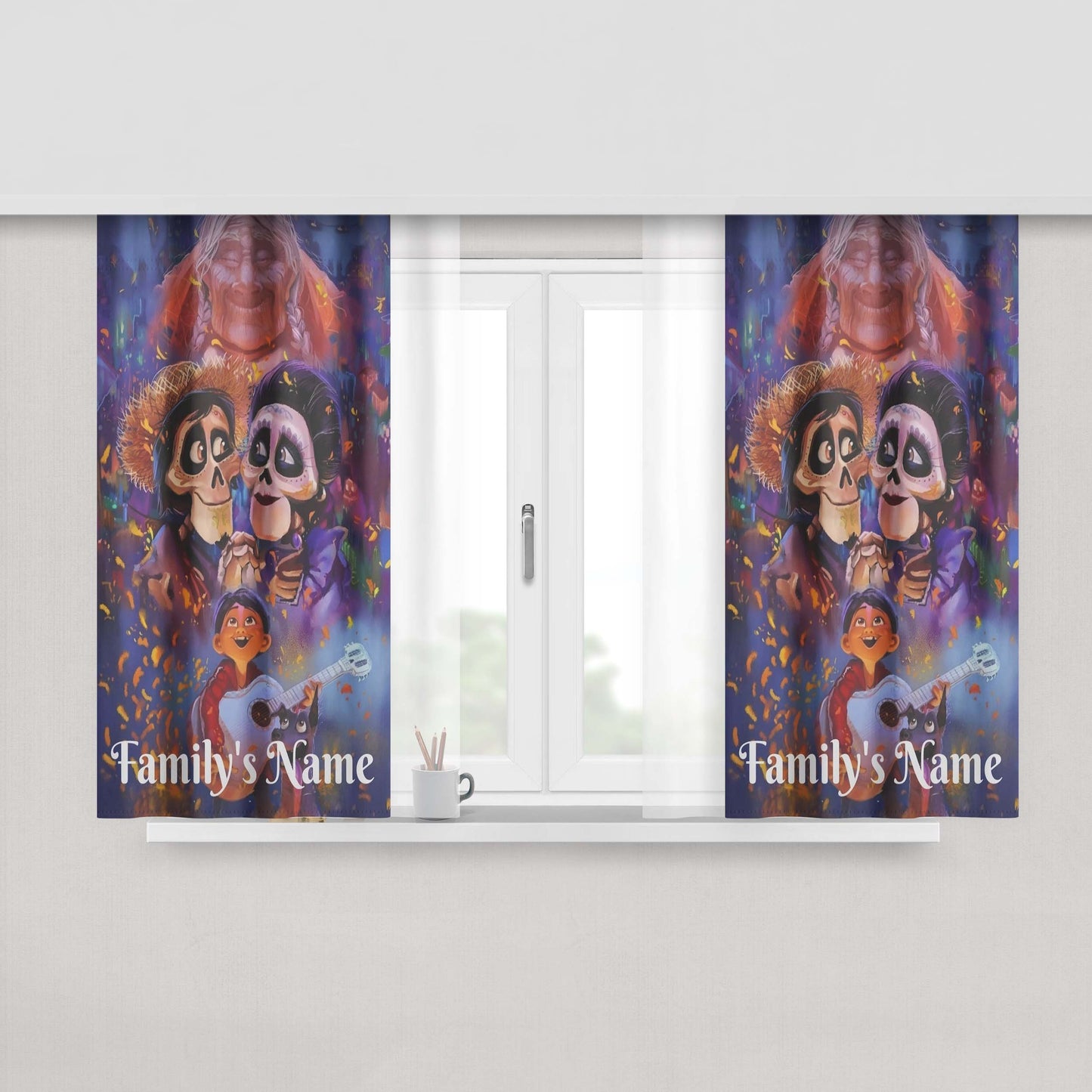 Disney Coco Peach Skin Window Curtains