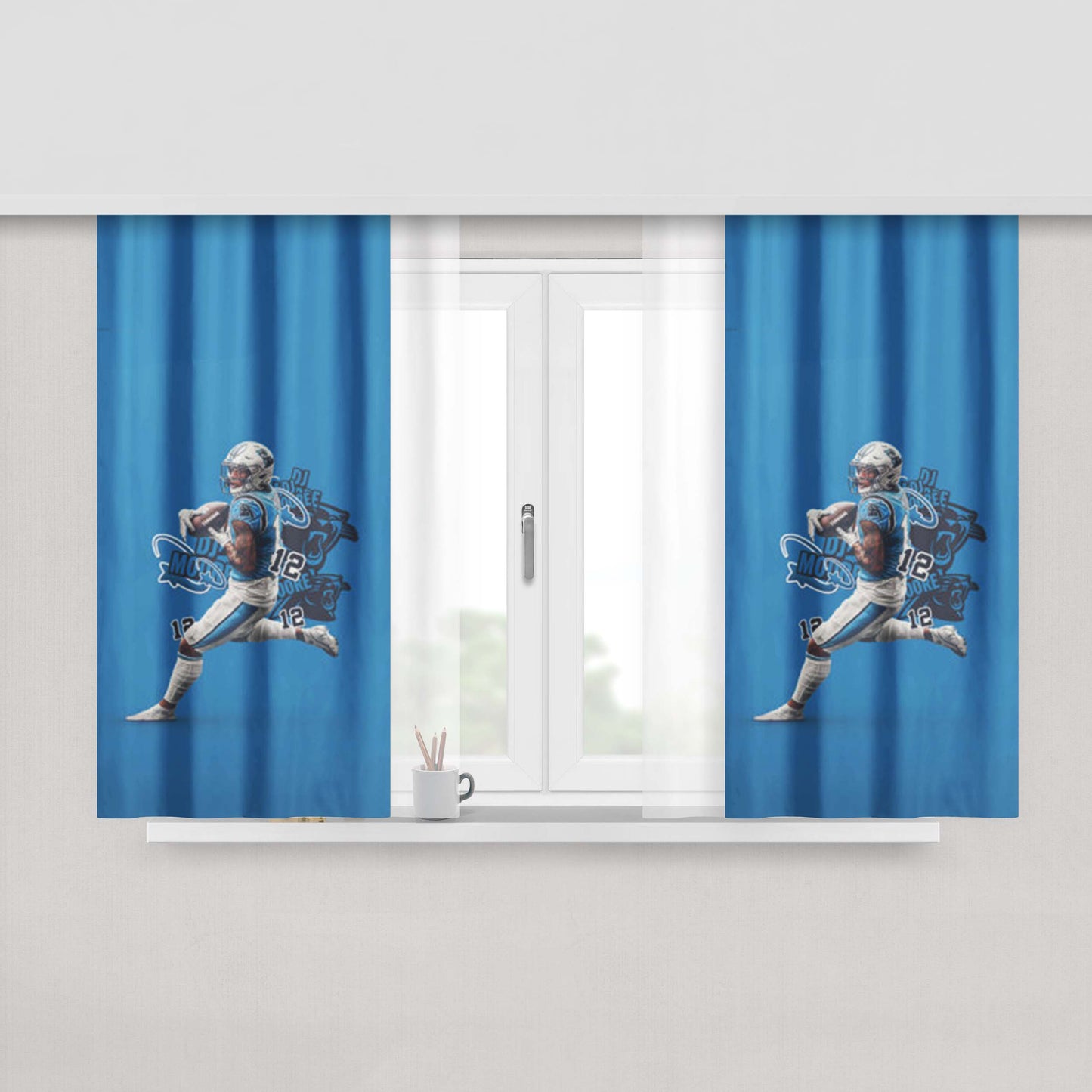 Dj Moore Carolina Panthers Peach Skin Window Curtains