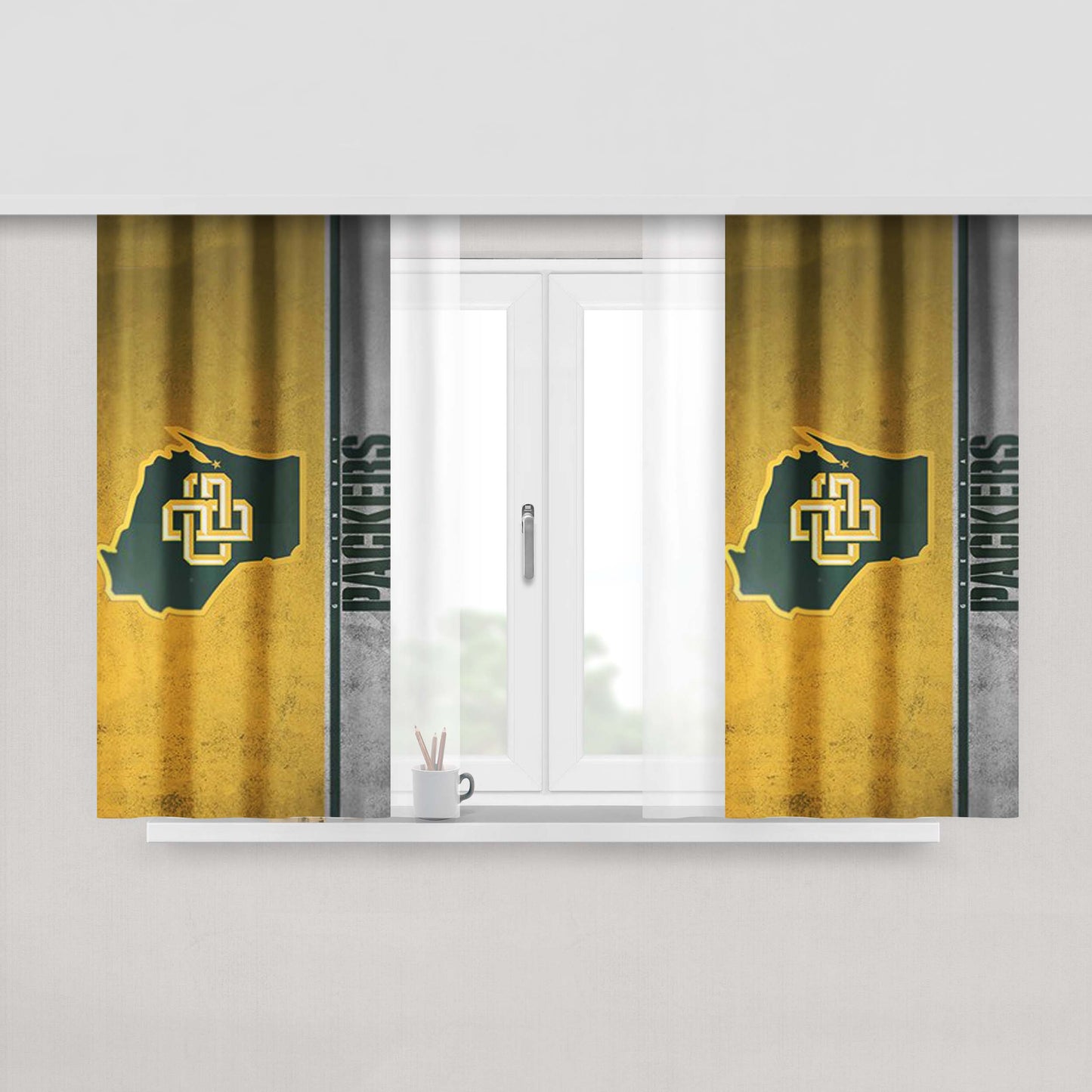 Excellent Green Bay Packers Wallpaper Peach Skin Window Curtains