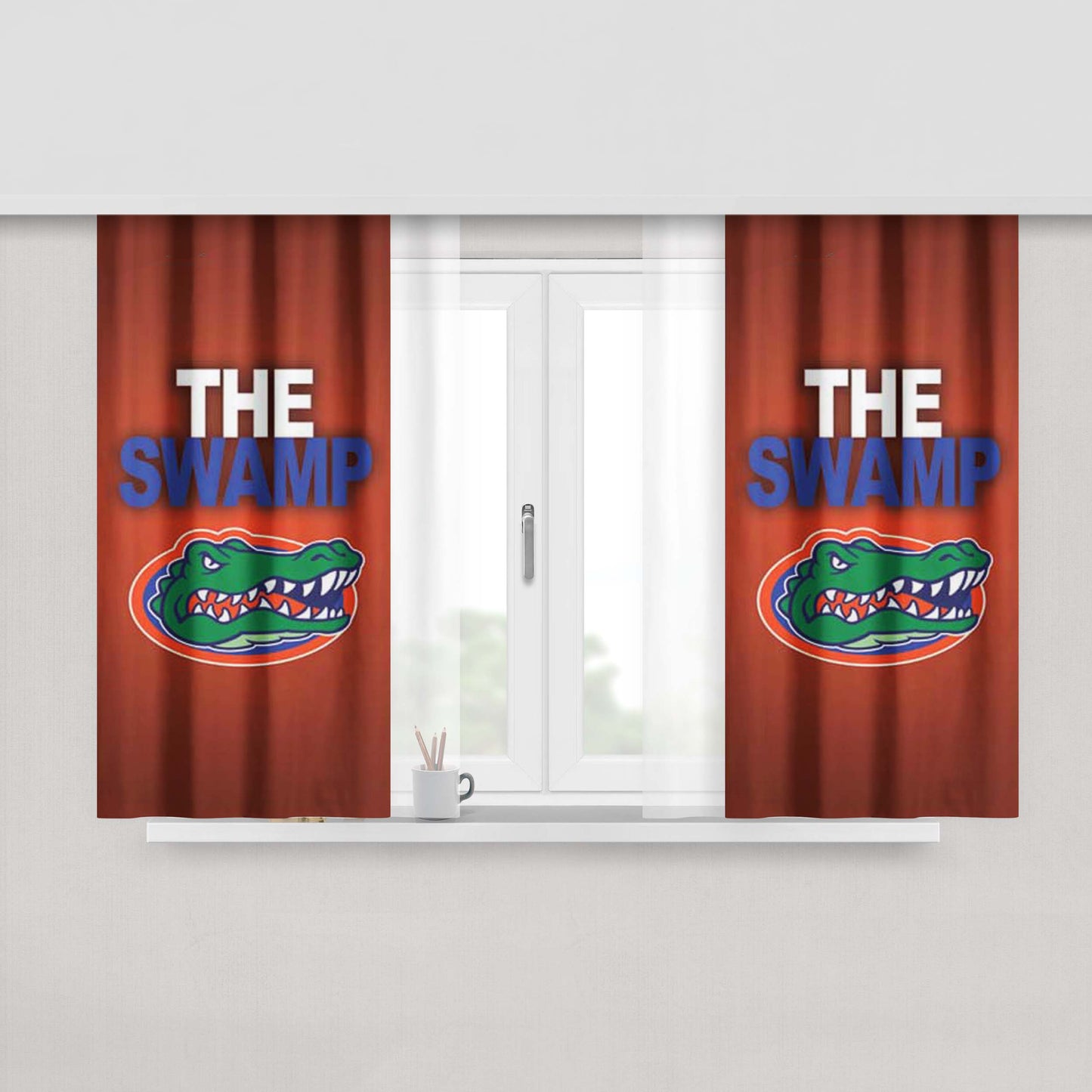 Florida Gators Swamp Peach Skin Window Curtains