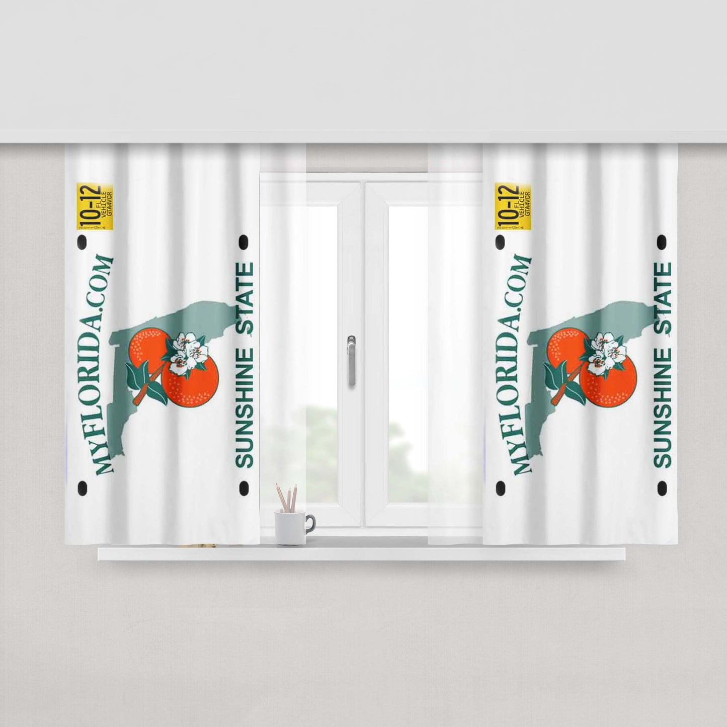 Florida Plate Peach Skin Window Curtains