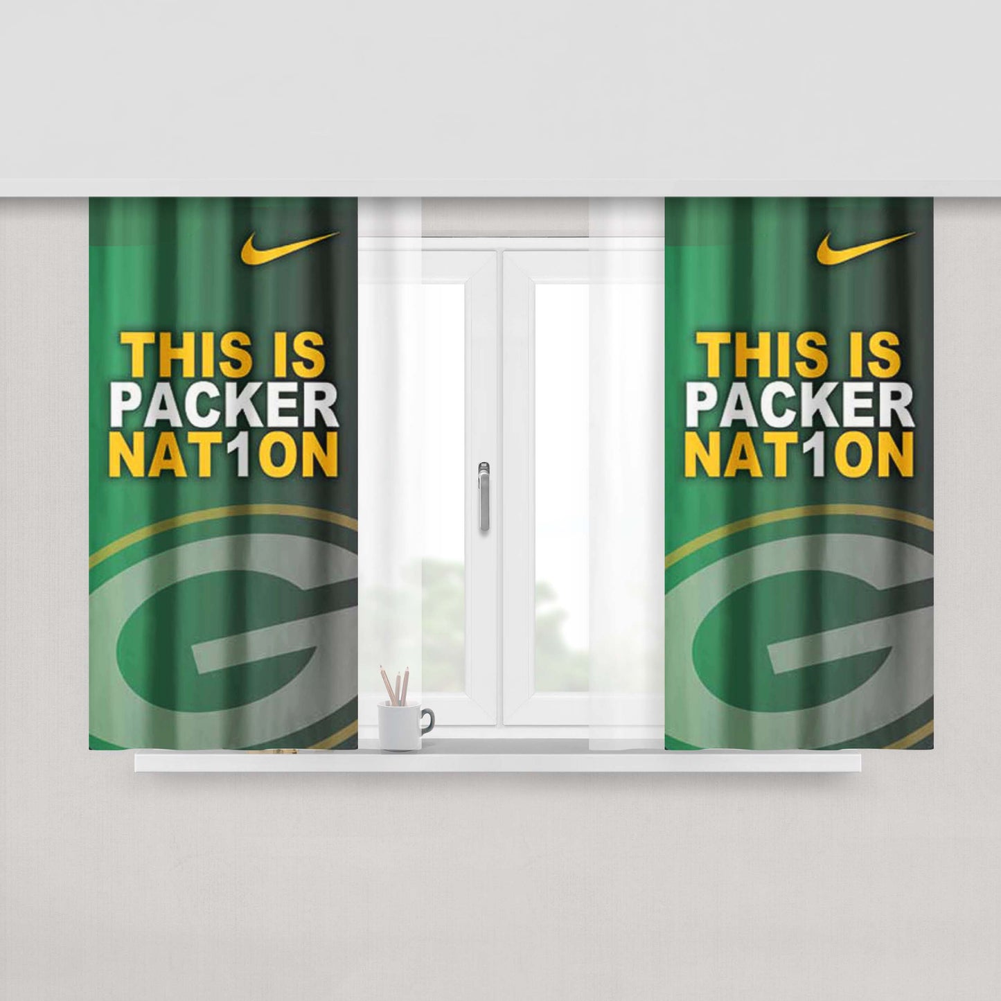 Green Bay Packers Nat1On Peach Skin Window Curtains