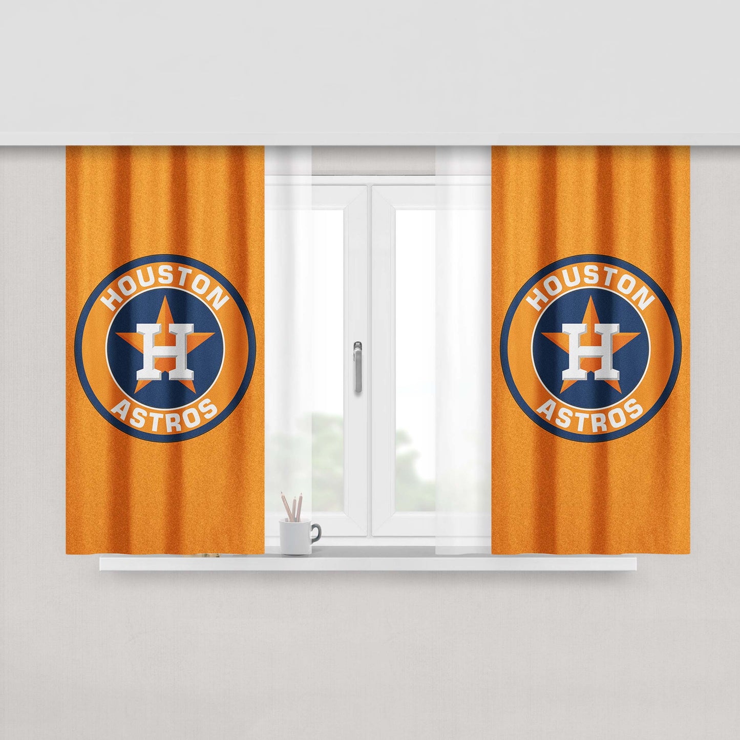 Huston Astros Tickets Peach Skin Window Curtains