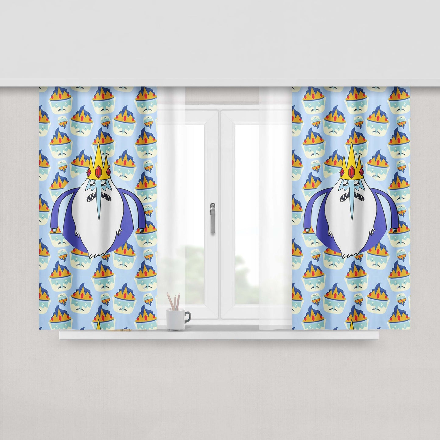 Ice King Adventure Time Art Peach Skin Window Curtains