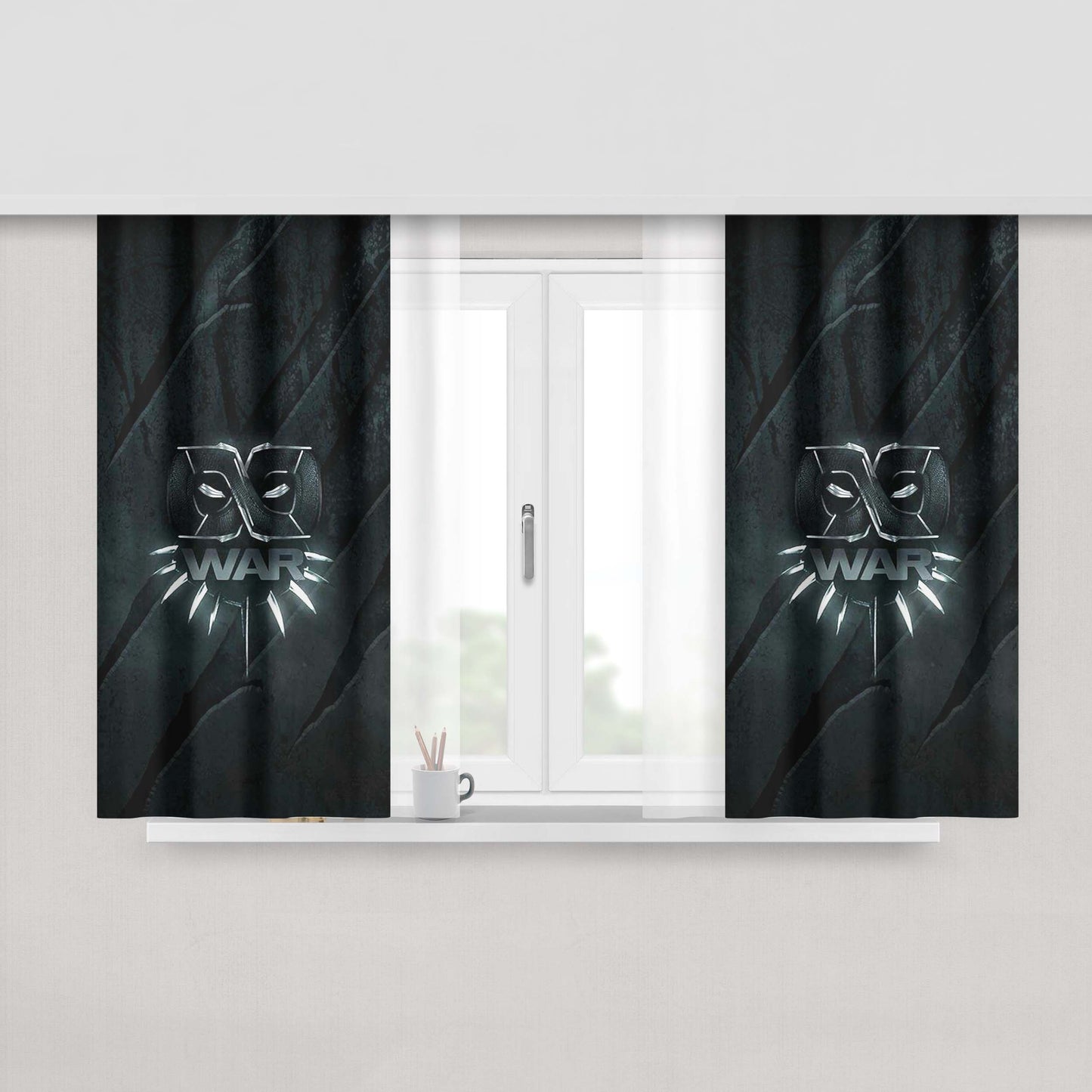 Infinity War Poster Black Panther Peach Skin Window Curtains