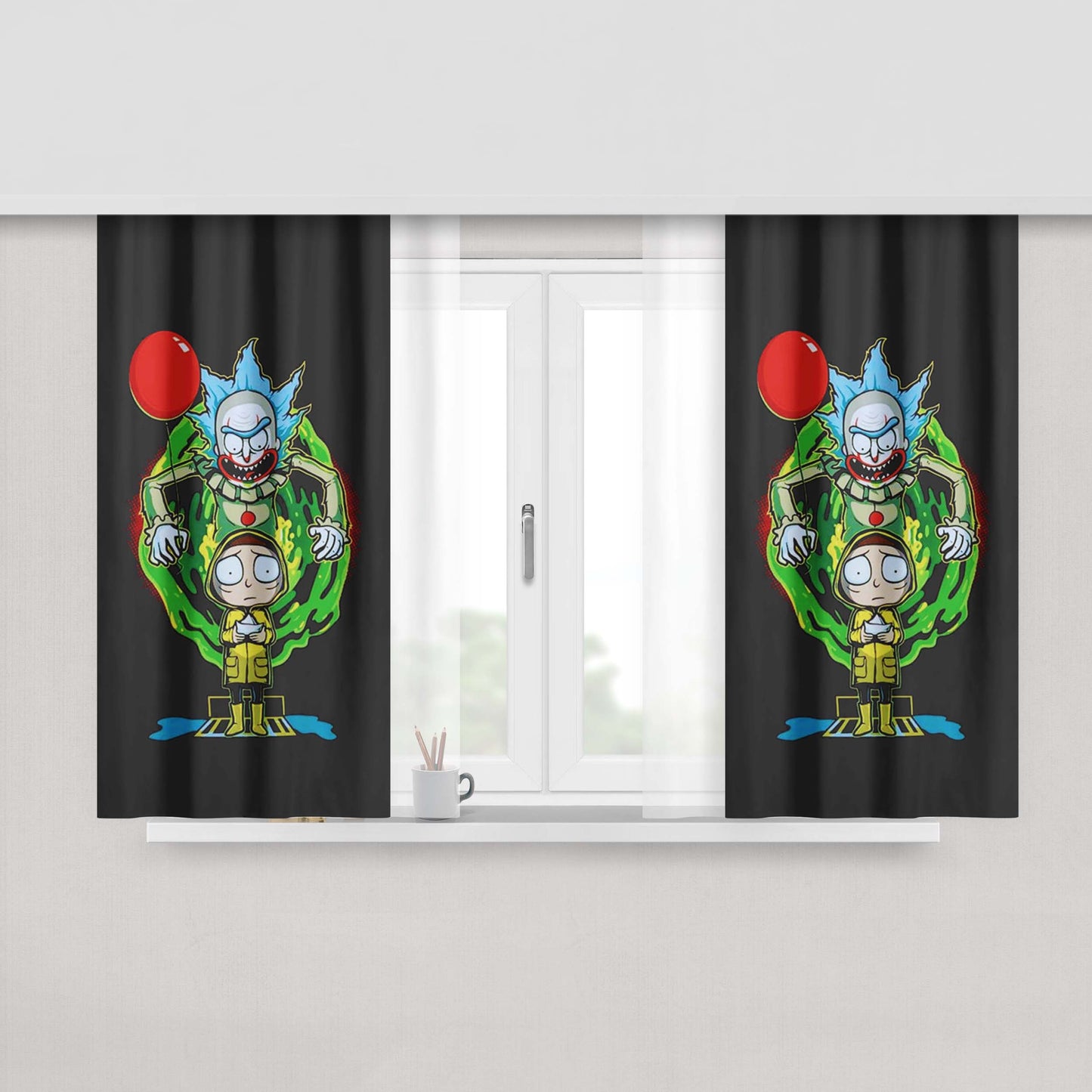 It Chapter Two Spooky Balloon Peach Skin Window Curtains