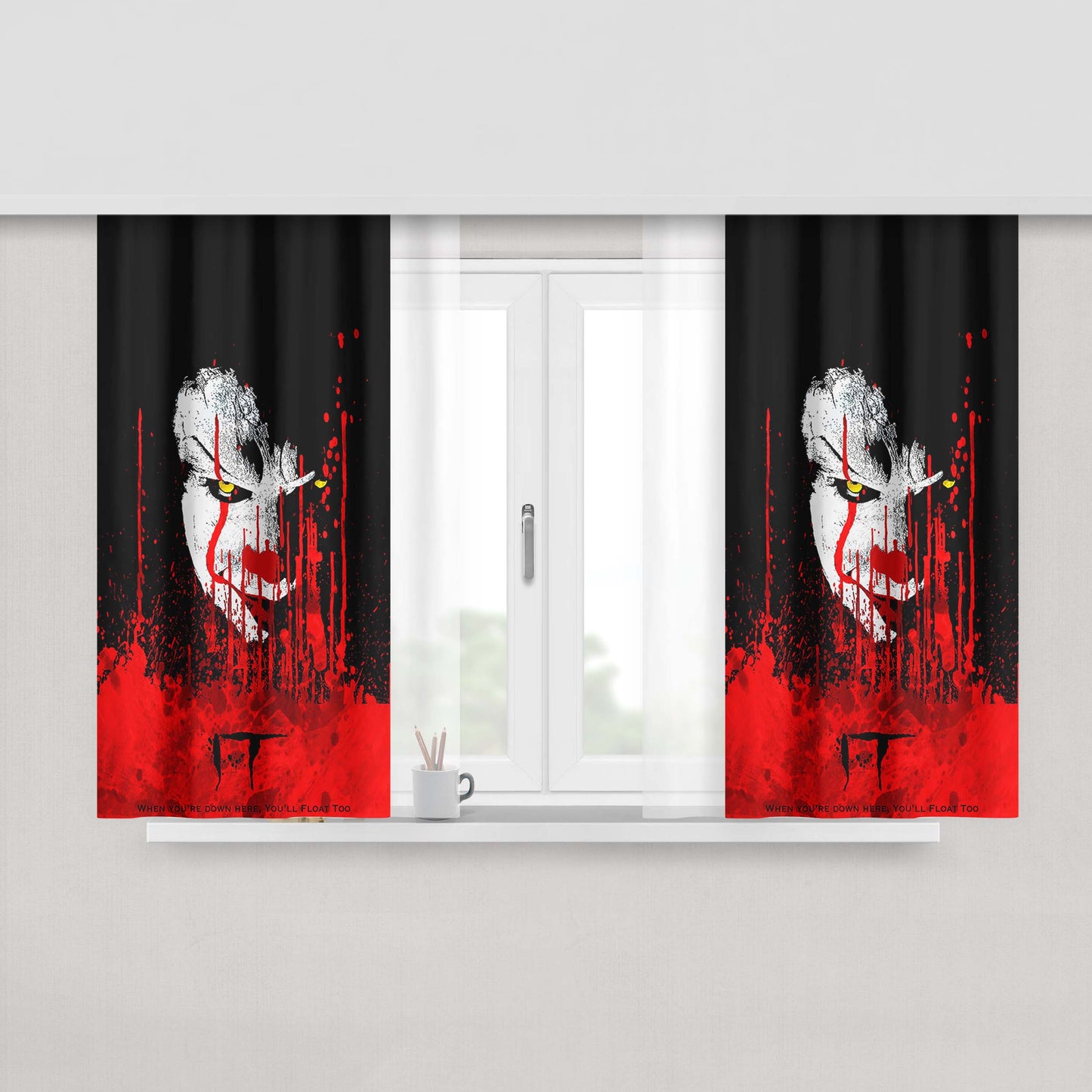 It Rick And Morty Peach Skin Window Curtains