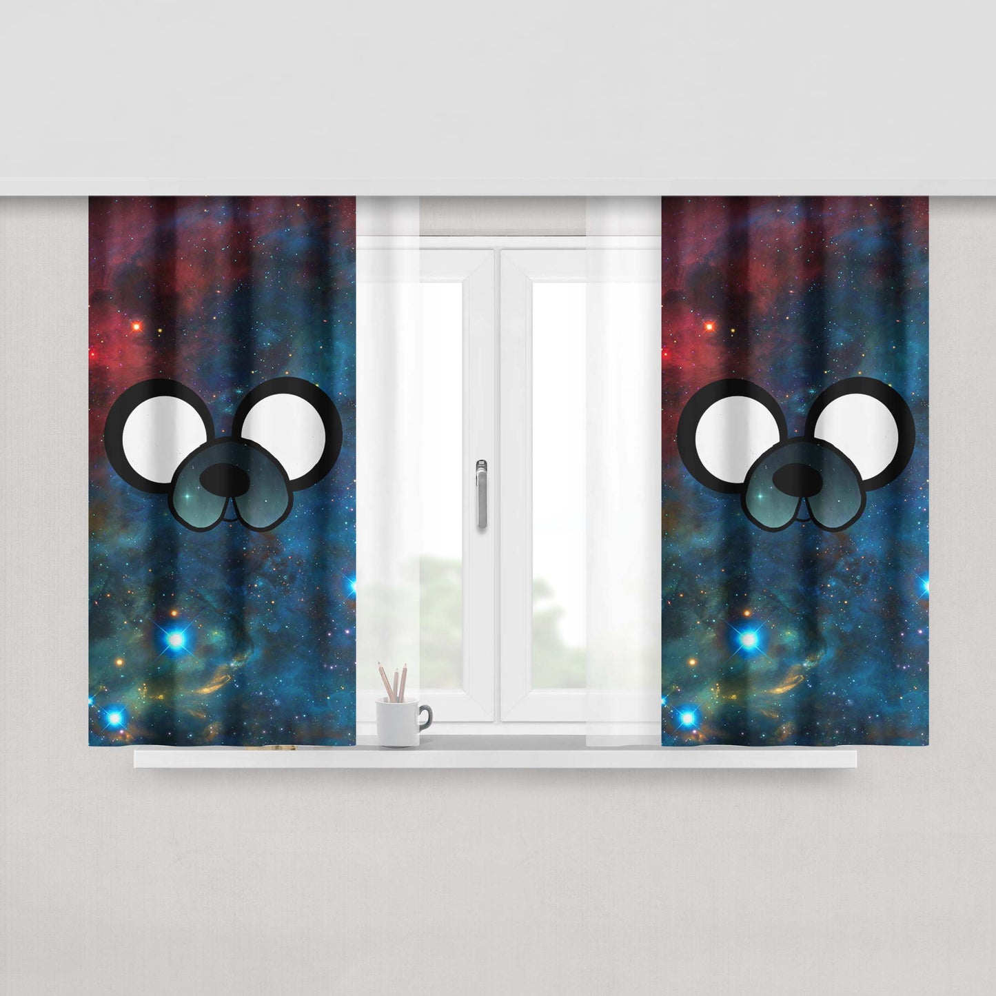 Jake Adventure Time Galaxy Peach Skin Window Curtains