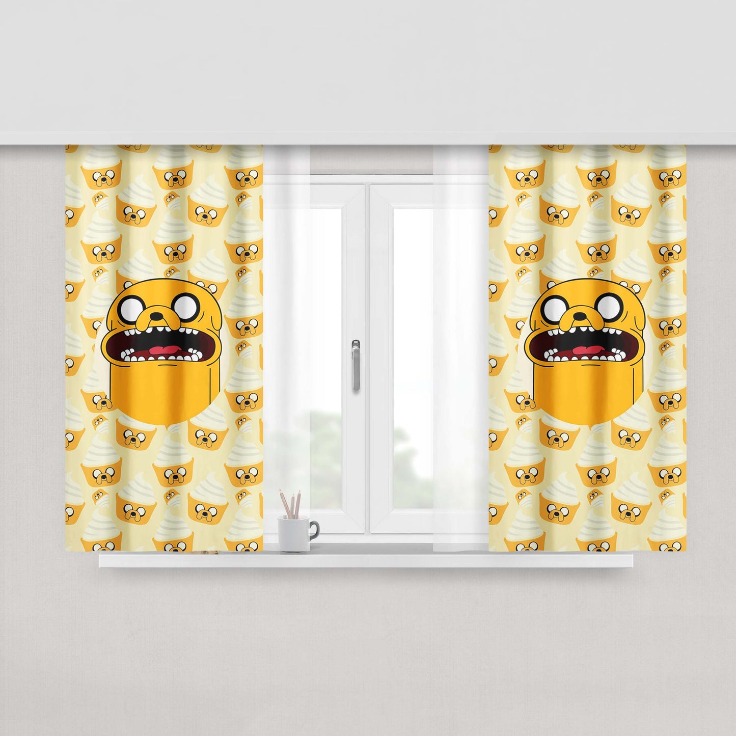 Jake Cake Pattern Peach Skin Window Curtains