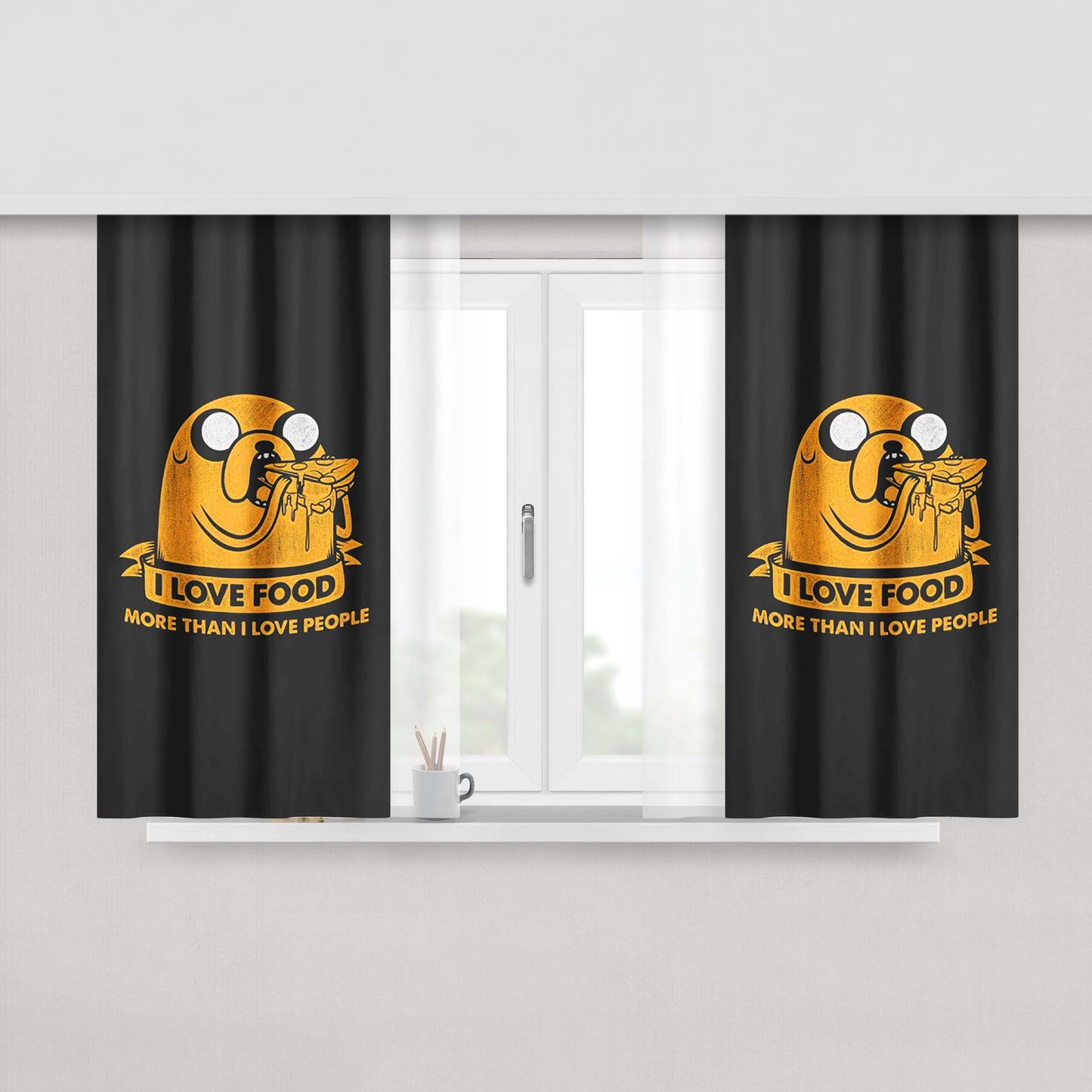 Jake Food Adventure Peach Skin Window Curtains