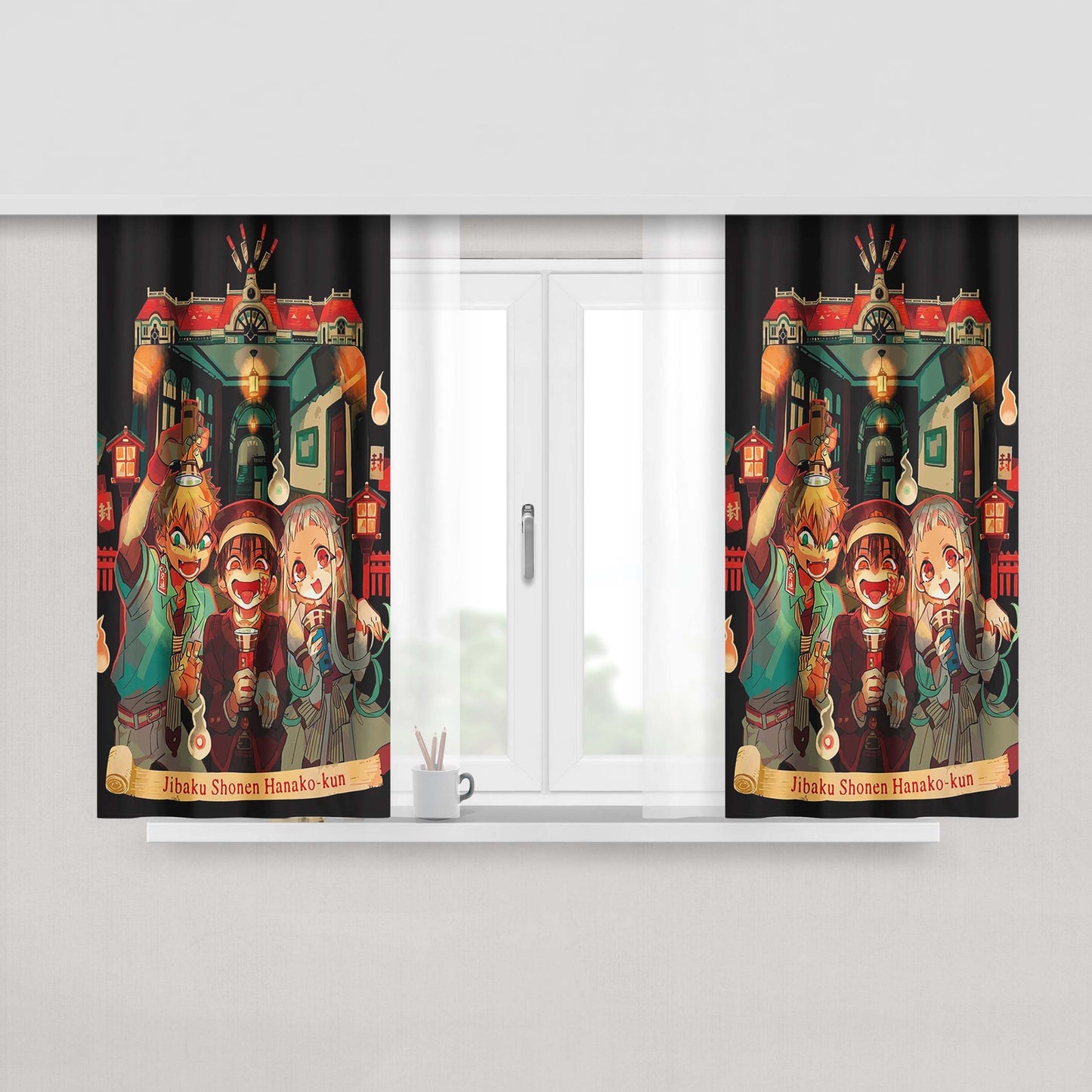Jibaku Shounen Hanako Kun Poster Peach Skin Window Curtains