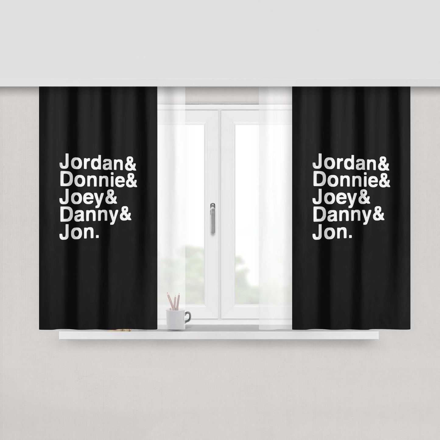 Jordan Knight Donnie Wahlberg Nkotb Peach Skin Window Curtains