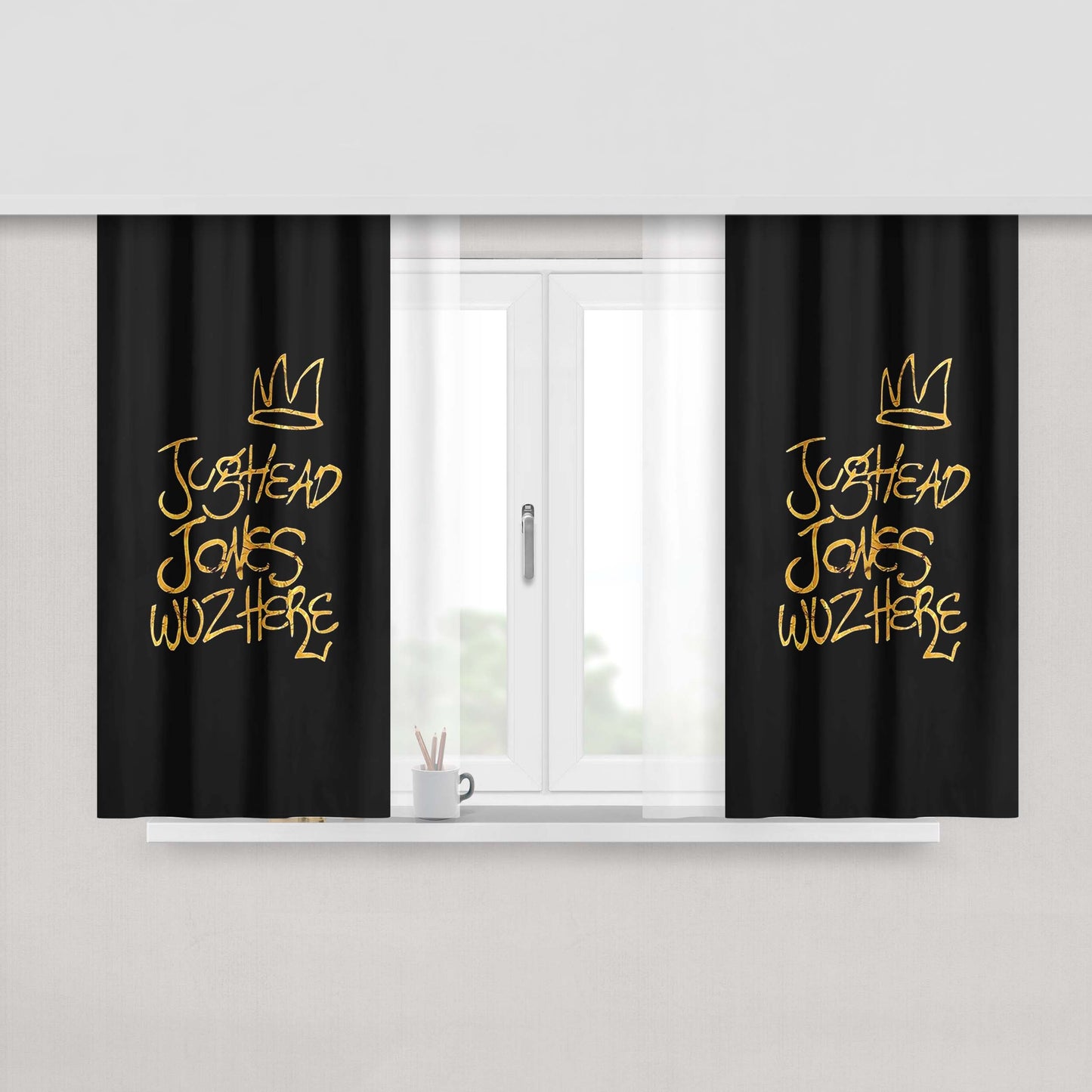 Jughead Jones Crown Wuzhere Peach Skin Window Curtains