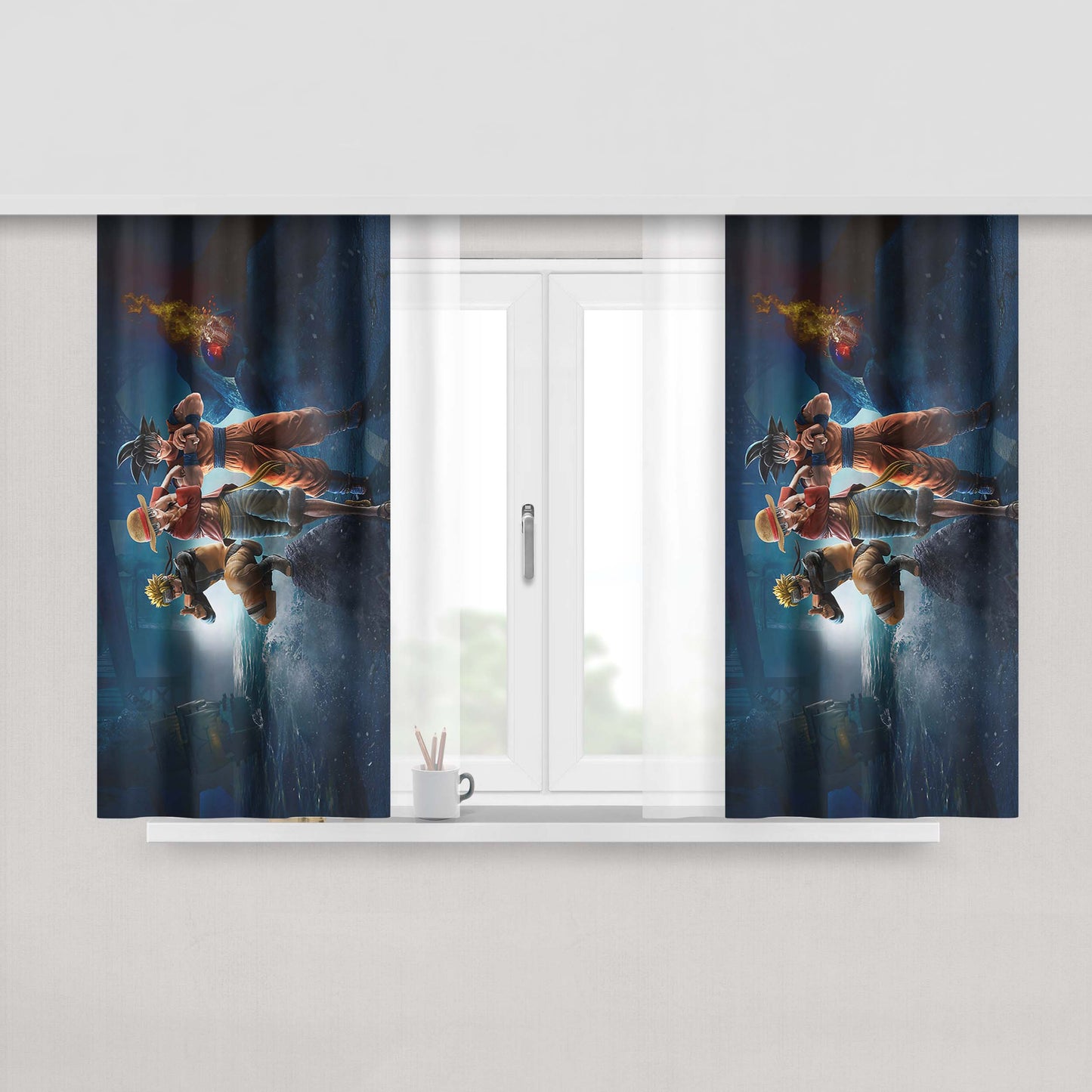 Jump Force Games Wallpaper Peach Skin Window Curtains