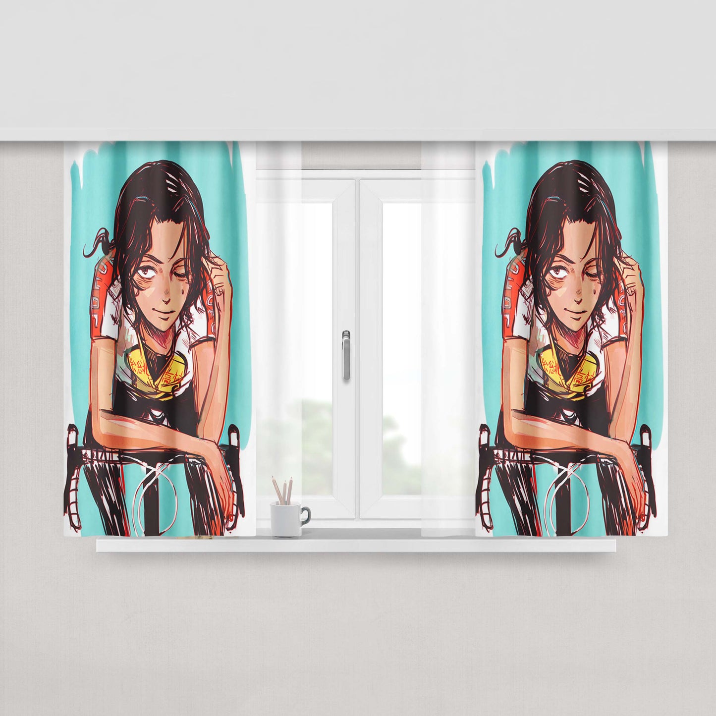 Junta Teshima Yowamushi Pedal Peach Skin Window Curtains