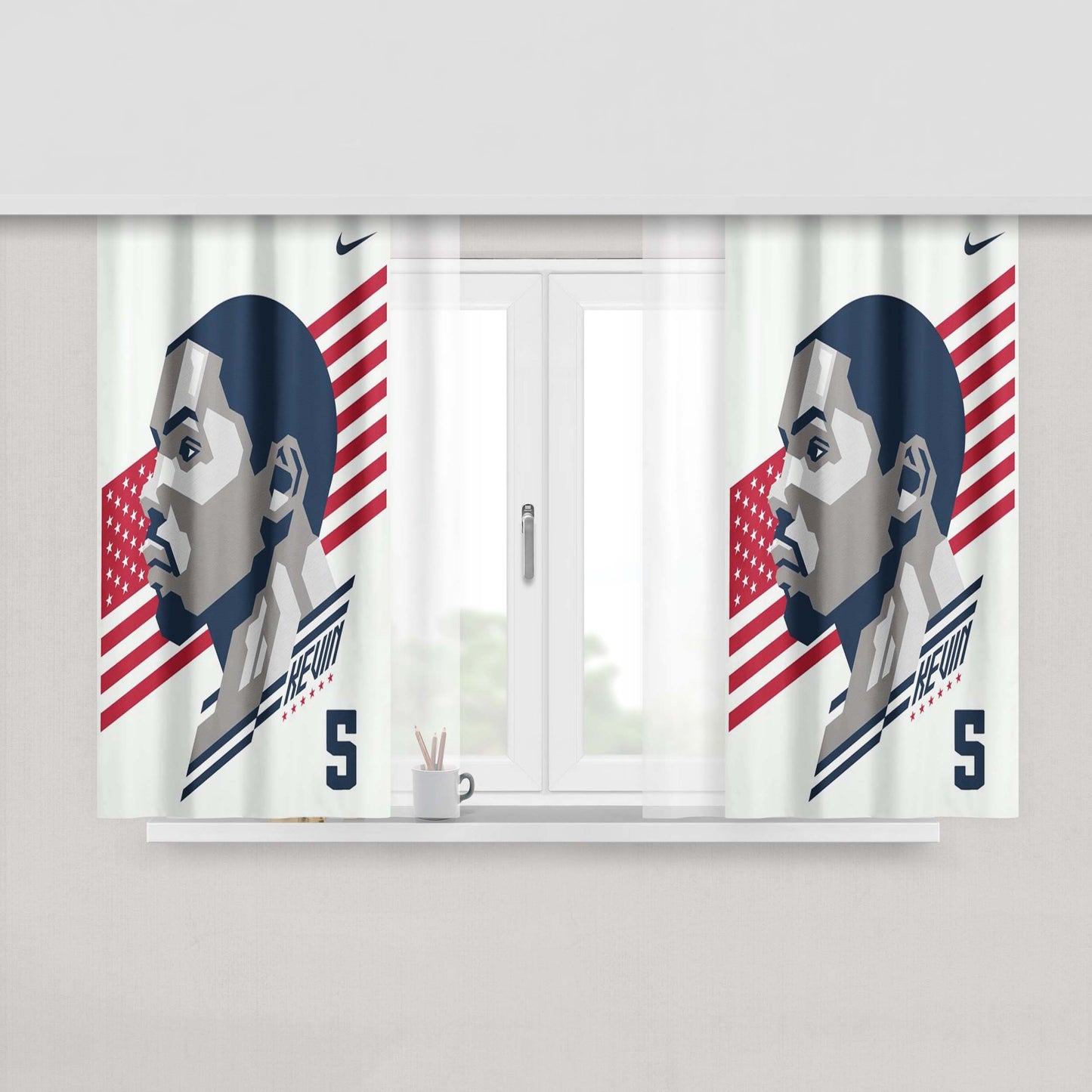 Kevin Durant Peach Skin Window Curtains