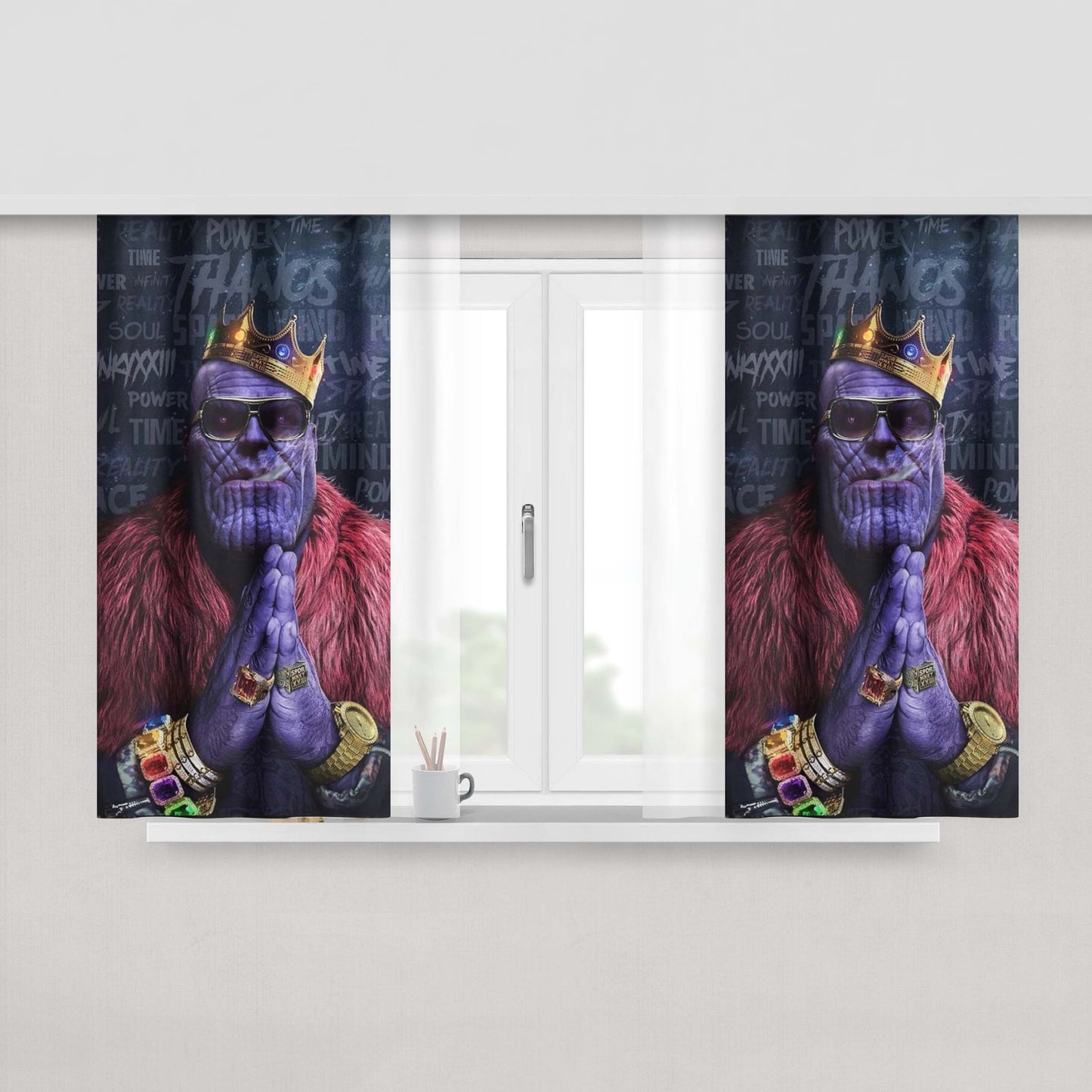 King Rap Thanos Infinity War Peach Skin Window Curtains