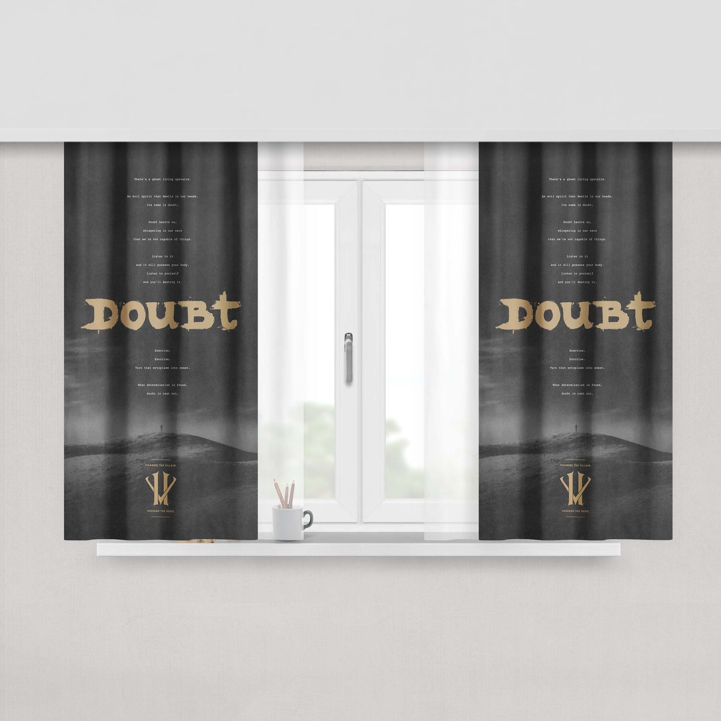 Kobe Bryant Doubt Herovillain Peach Skin Window Curtains