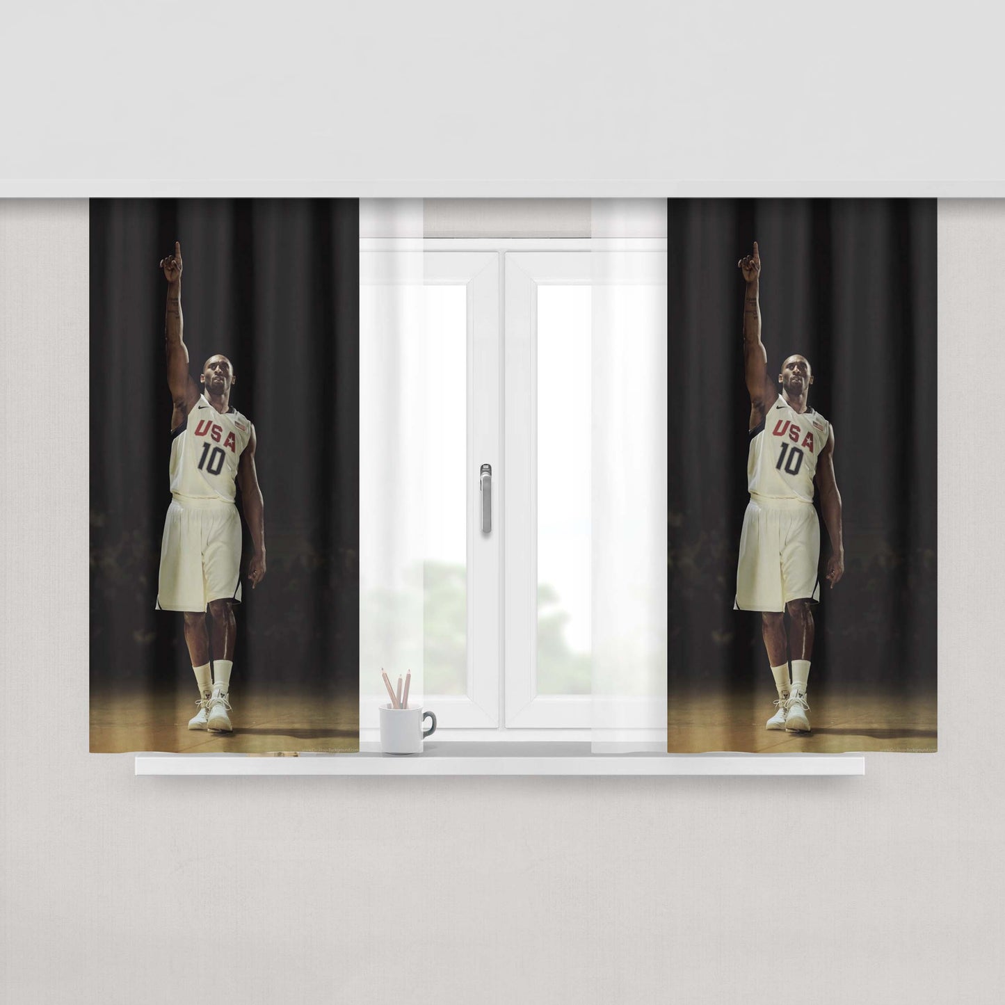 Kobe Bryant Usa Lakers Legend Peach Skin Window Curtains