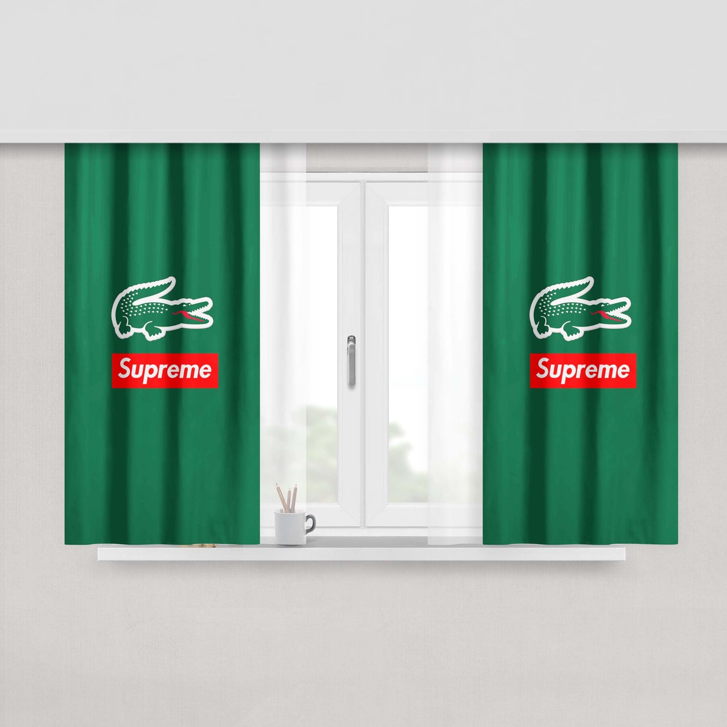 Lacoste X Supreme Peach Skin Window Curtains