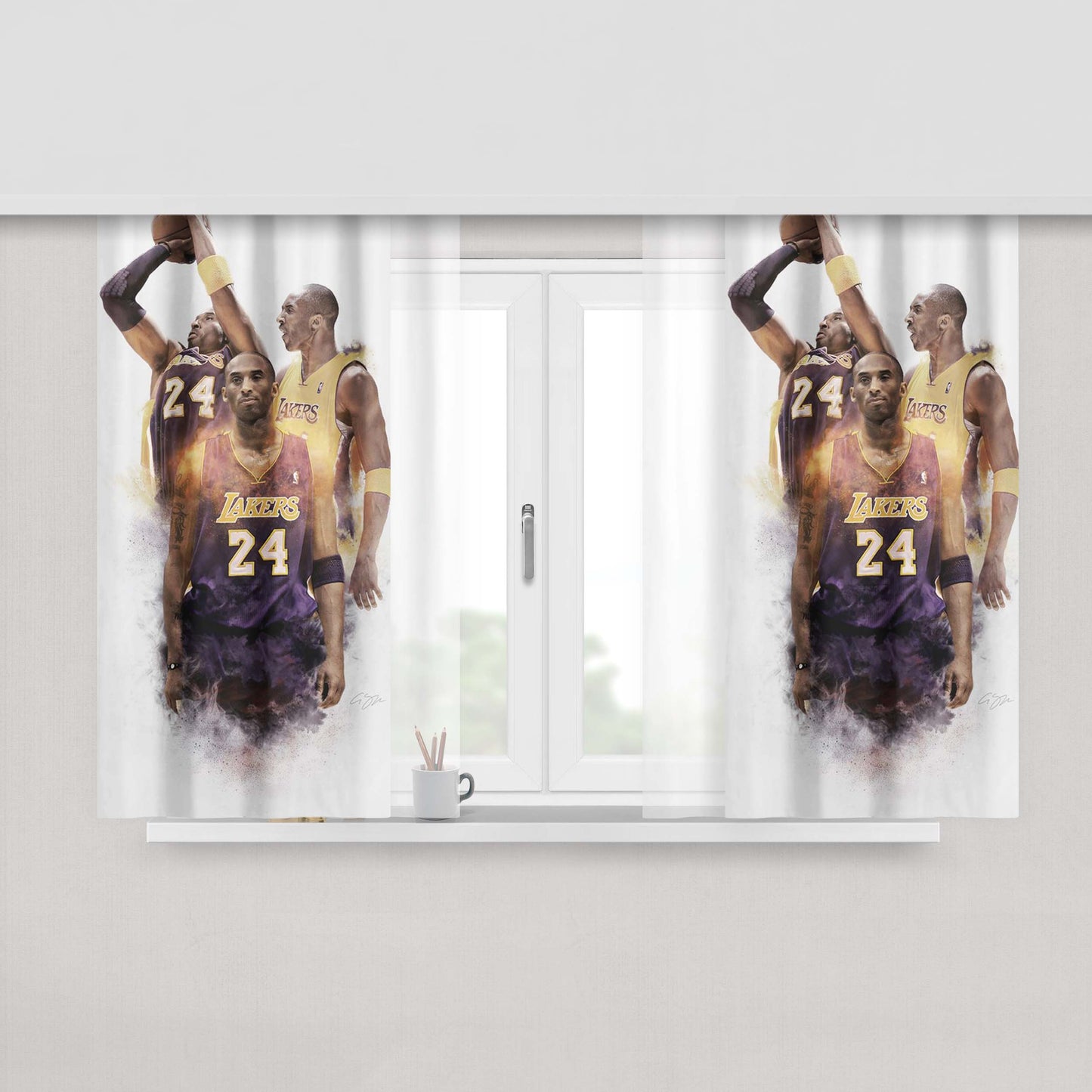 Lakers Kobe Bryant Hero Nba Peach Skin Window Curtains