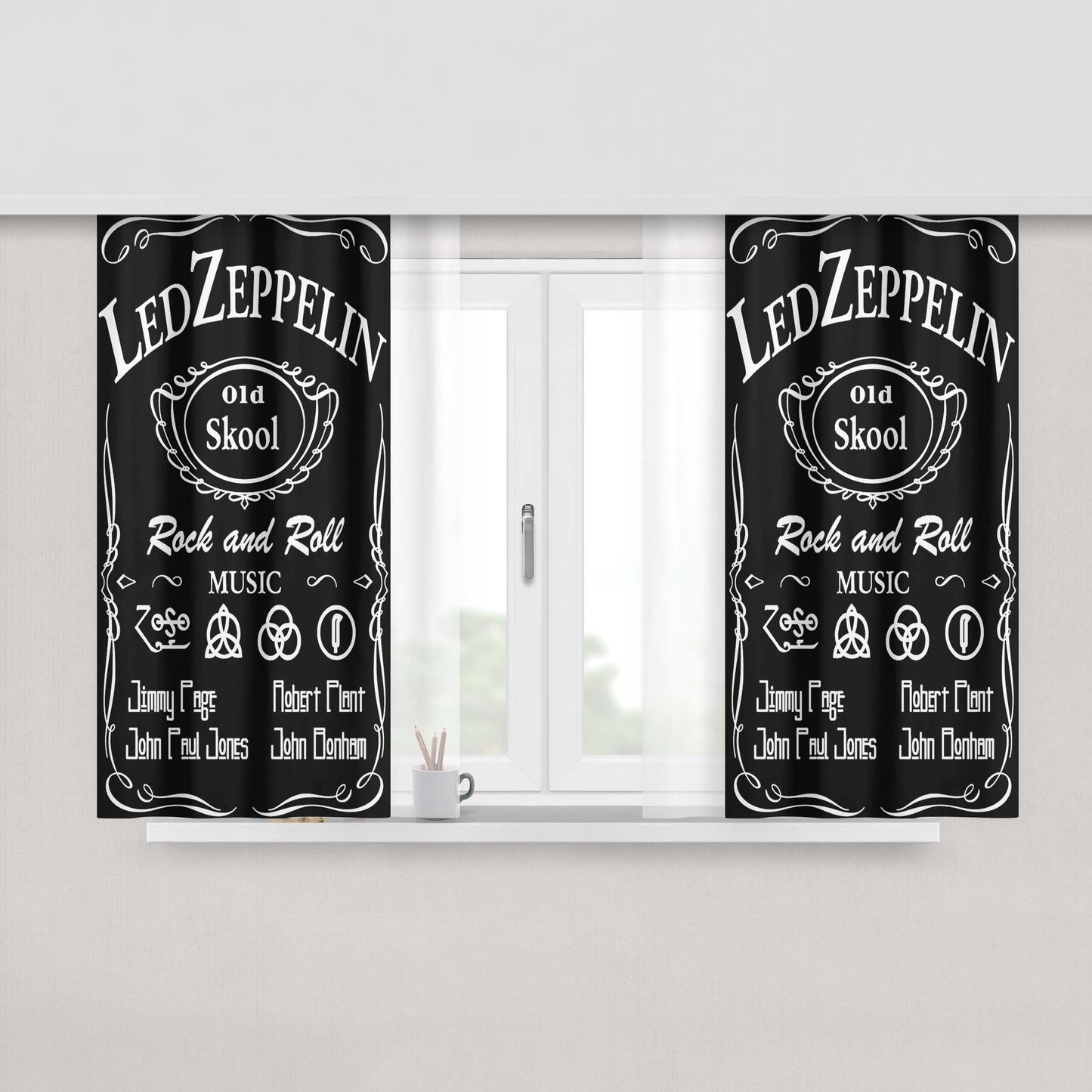 Led Zeppelin Old Skool Peach Skin Window Curtains