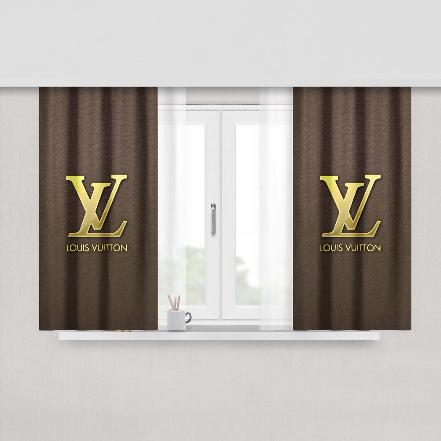 Louis Vuitton Art Peach Skin Window Curtains