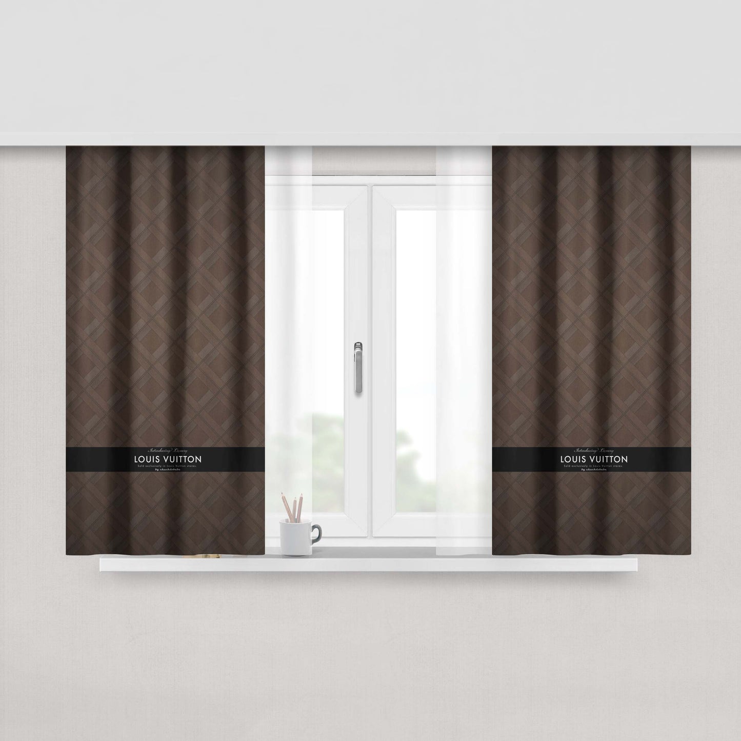 Louis Vuitton Chic Lady Peach Skin Window Curtains