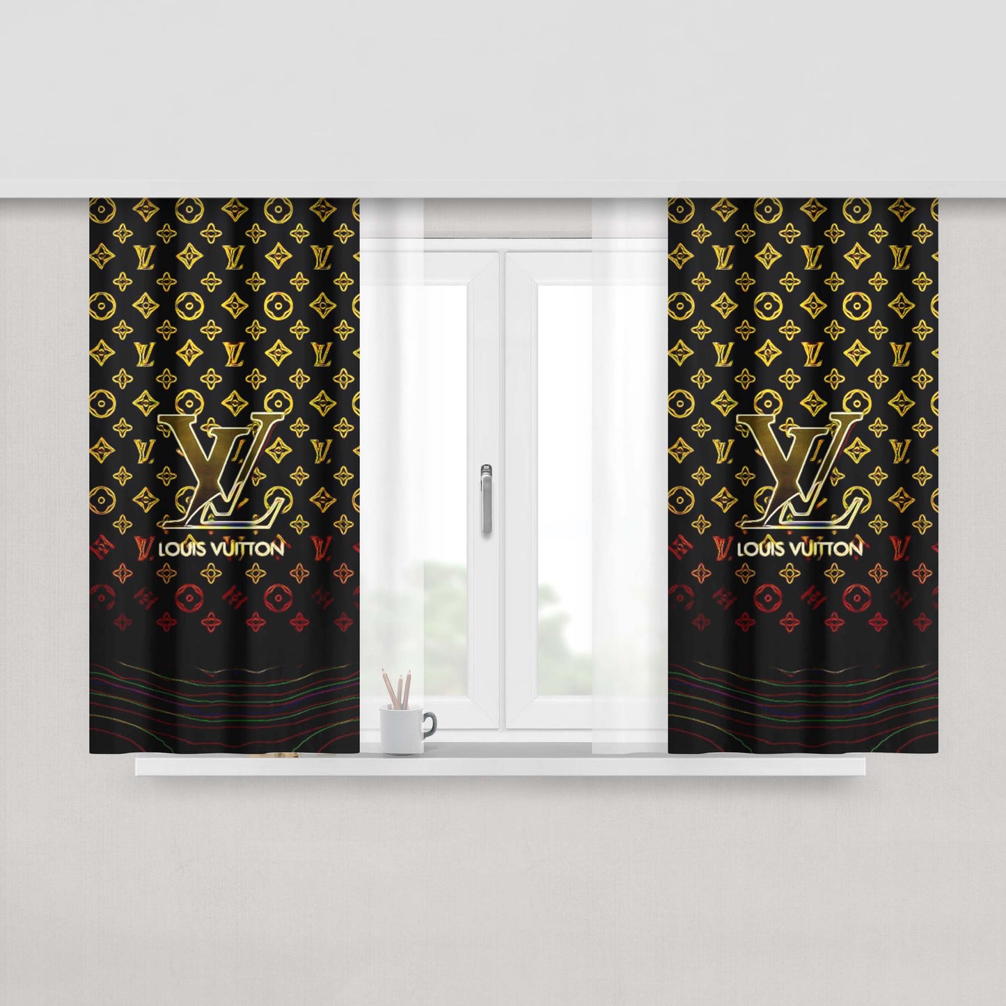 Louis Vuitton Design Peach Skin Window Curtains