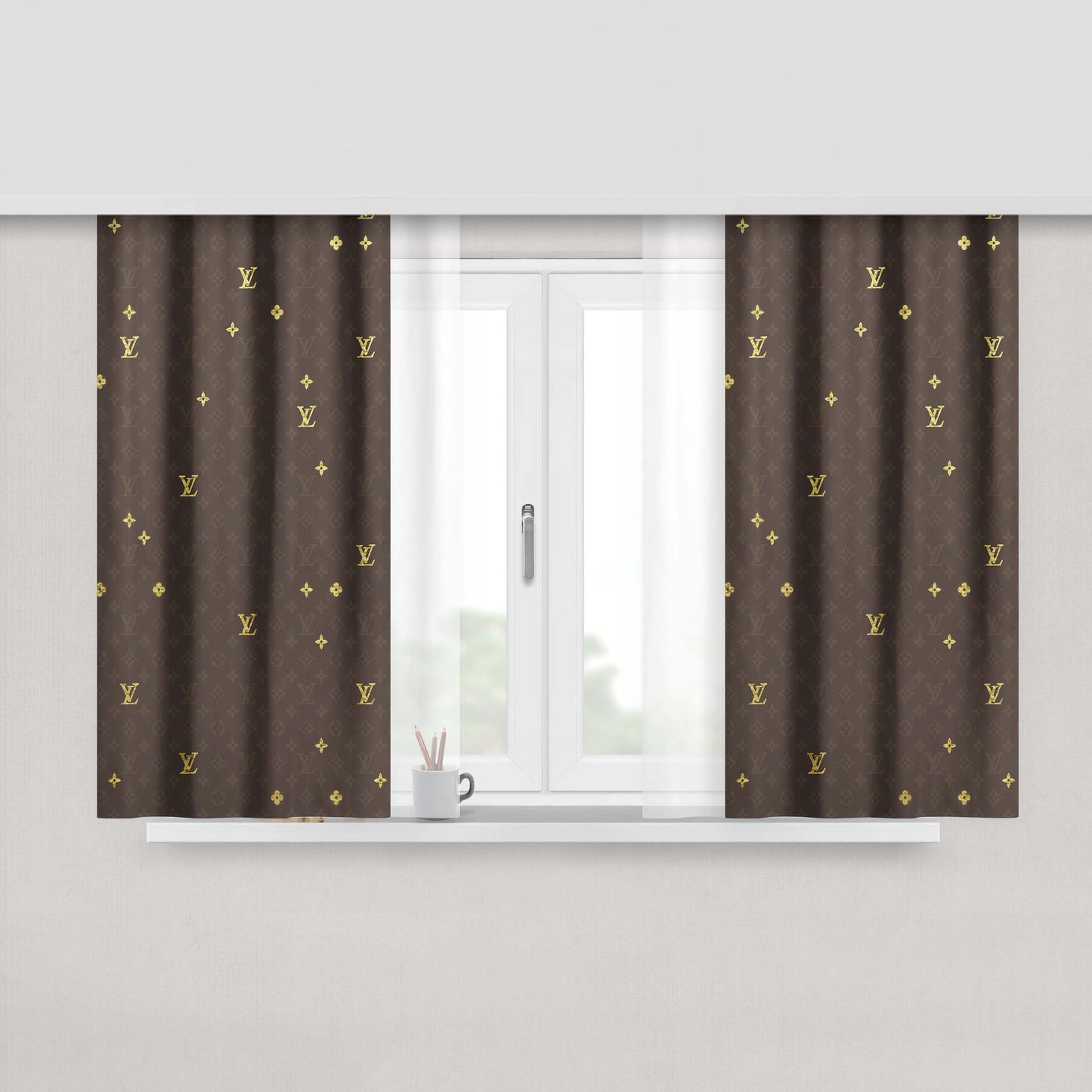 Louis Vuitton Gold Peach Skin Window Curtains