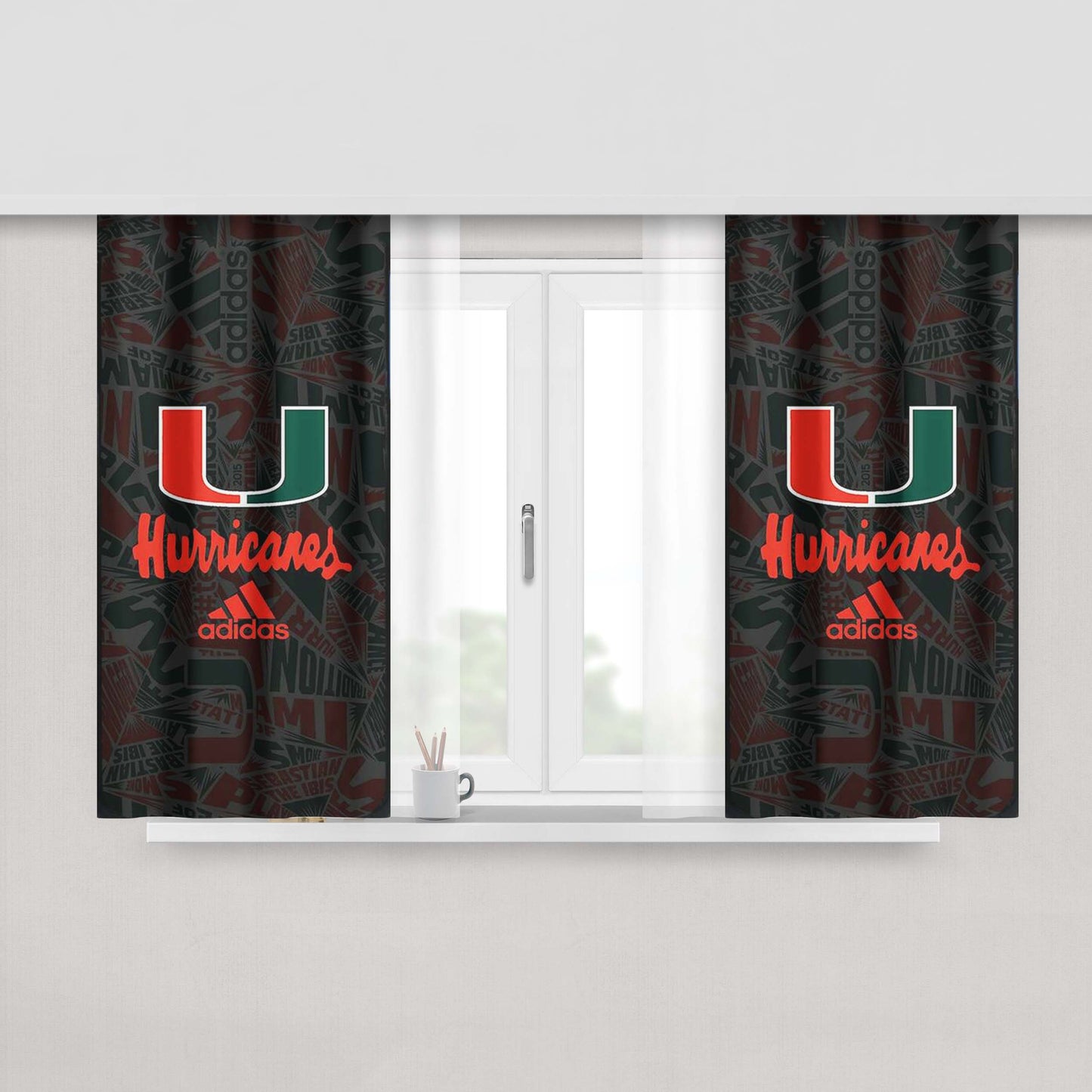 Miami Hurricanes Um Adidas Peach Skin Window Curtains
