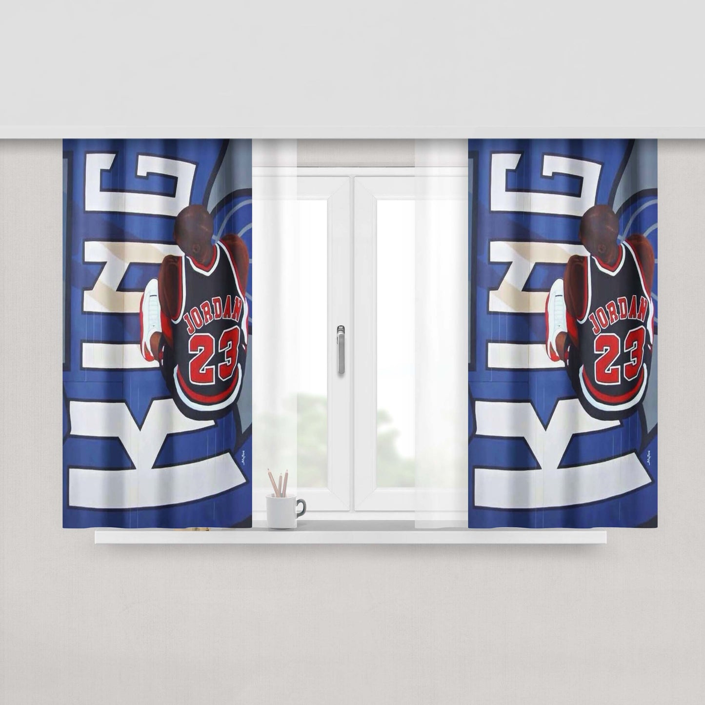 Michael Jordan 23 King Peach Skin Window Curtains