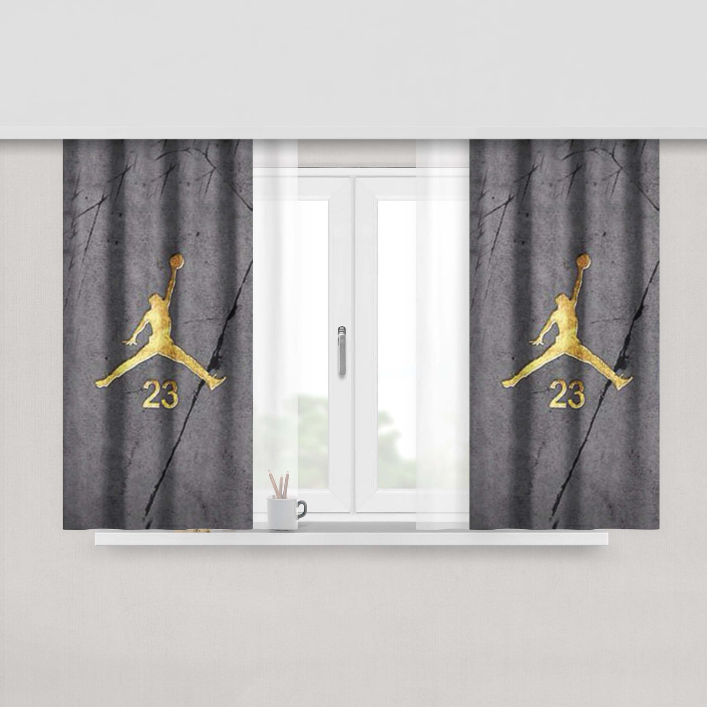 Michael Jordan 23 Nike Peach Skin Window Curtains