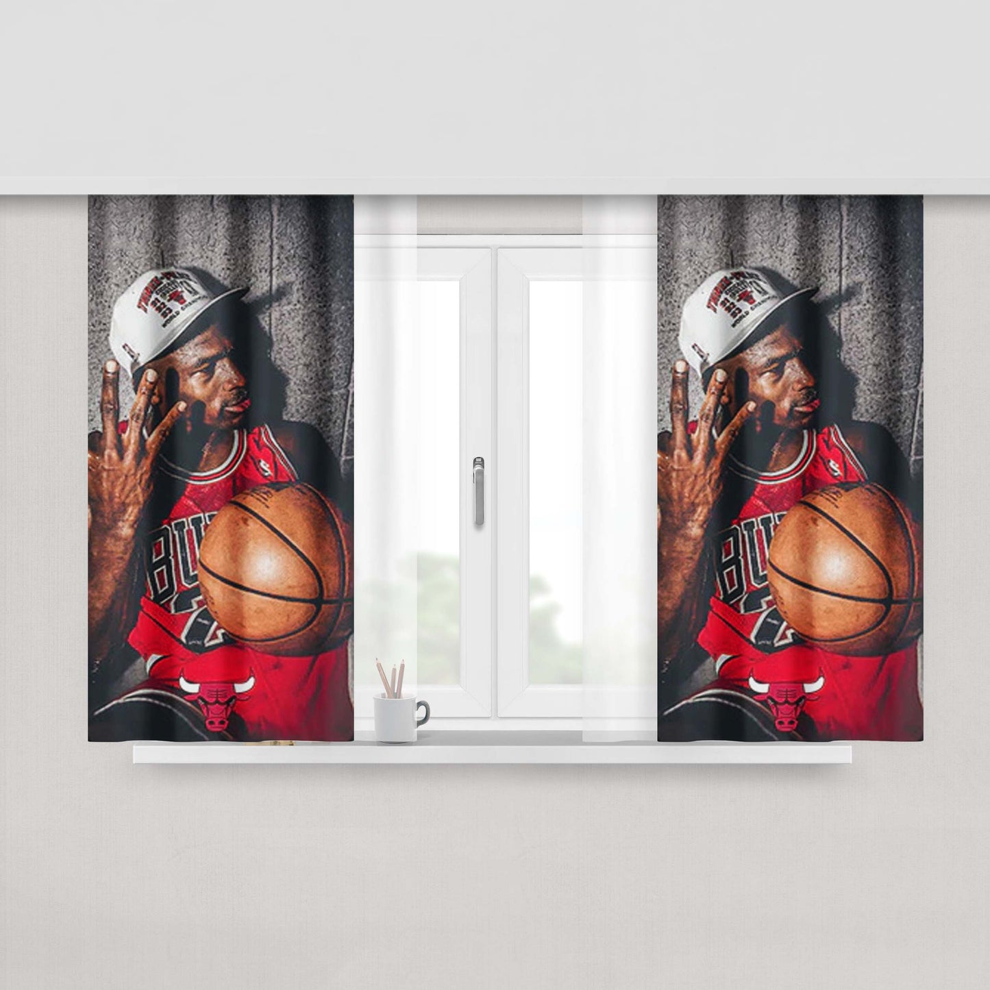 Michael Jordan Basketball Peach Skin Window Curtains