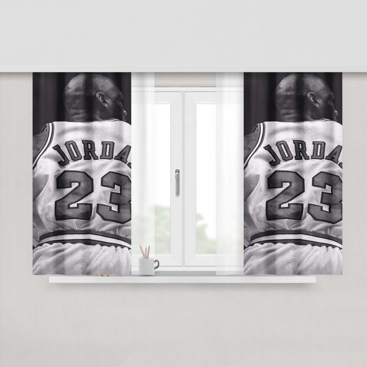 Michael Jordan Chicago Bulls 2 Peach Skin Window Curtains