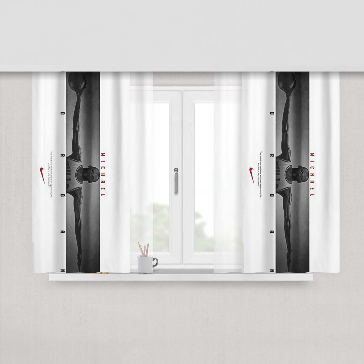 Michael Jordan Chicago Bulls 3 Peach Skin Window Curtains