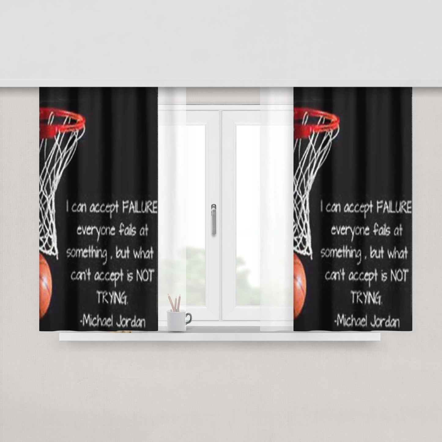 Michael Jordan Quotes Peach Skin Window Curtains