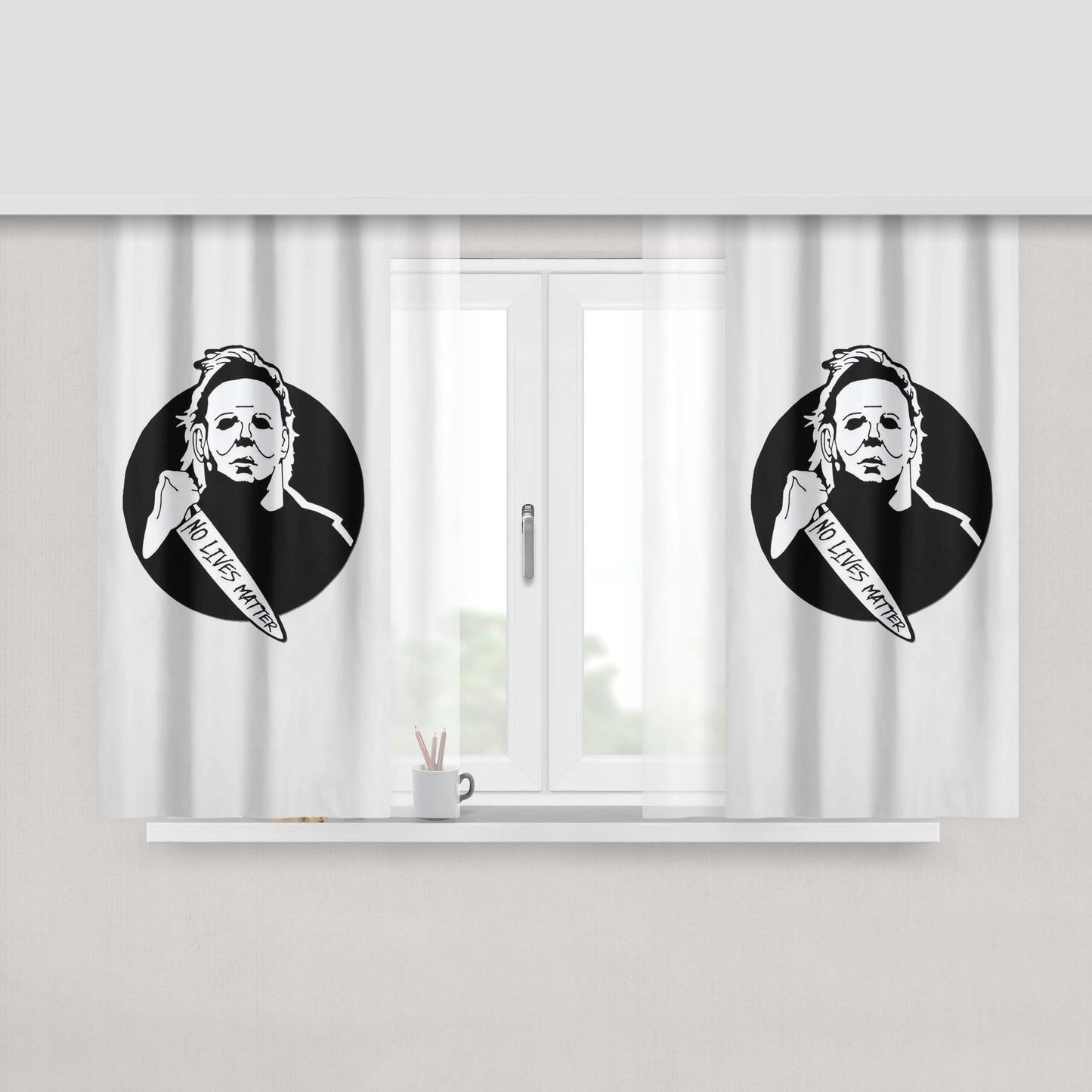 Michael Myers Halloween Peach Skin Window Curtains